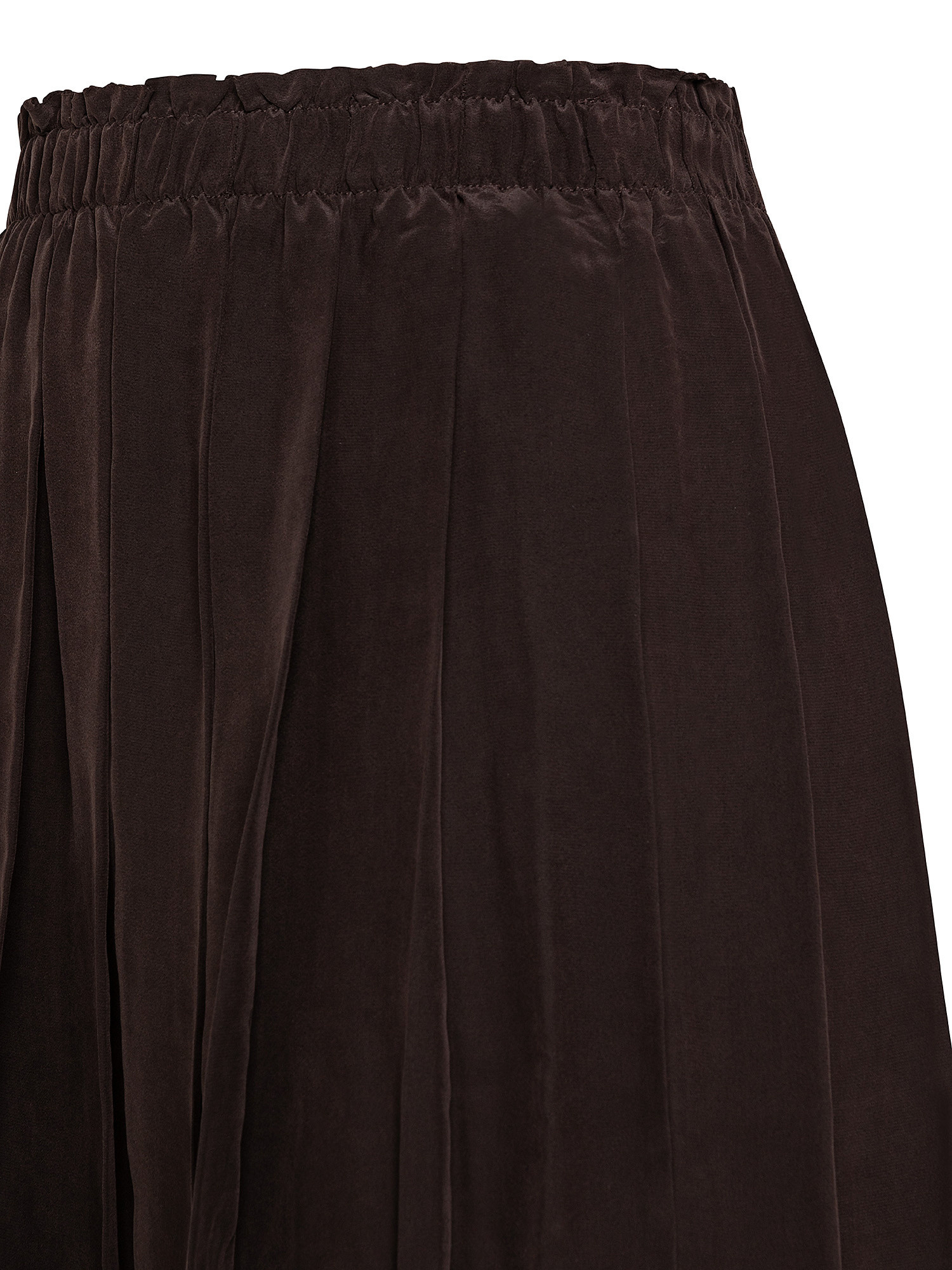 Pleated mini skirt in viscose, Brown, large image number 2