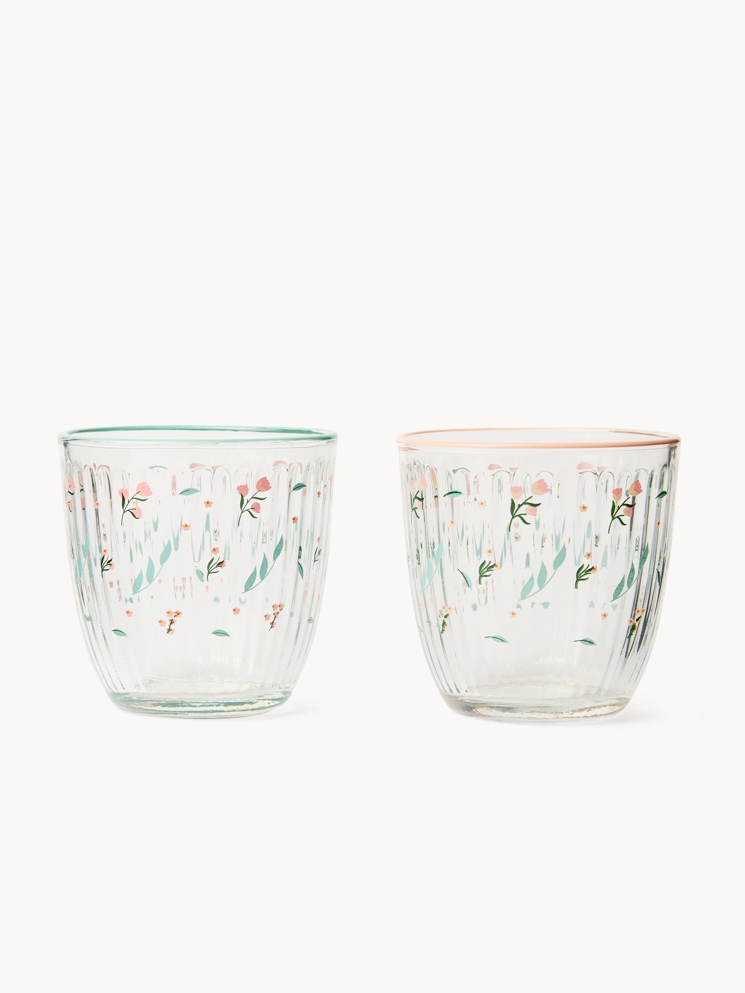 Bicchieri in vetro motivo roselline - Prezzo di lancio, Trasparente, large image number 0