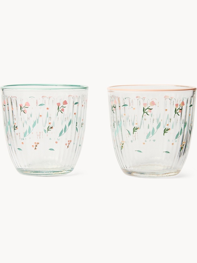 Bicchieri in vetro motivo roselline - Prezzo di lancio