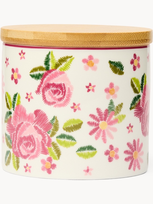 Barattolo in new bone china motivo rose - Prezzo di lancio
