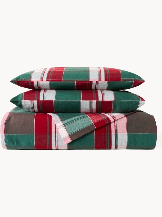 Copripiumino in cotone tinto filo motivo tartan