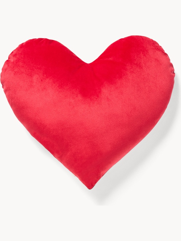 Velvet heart-shaped pillow