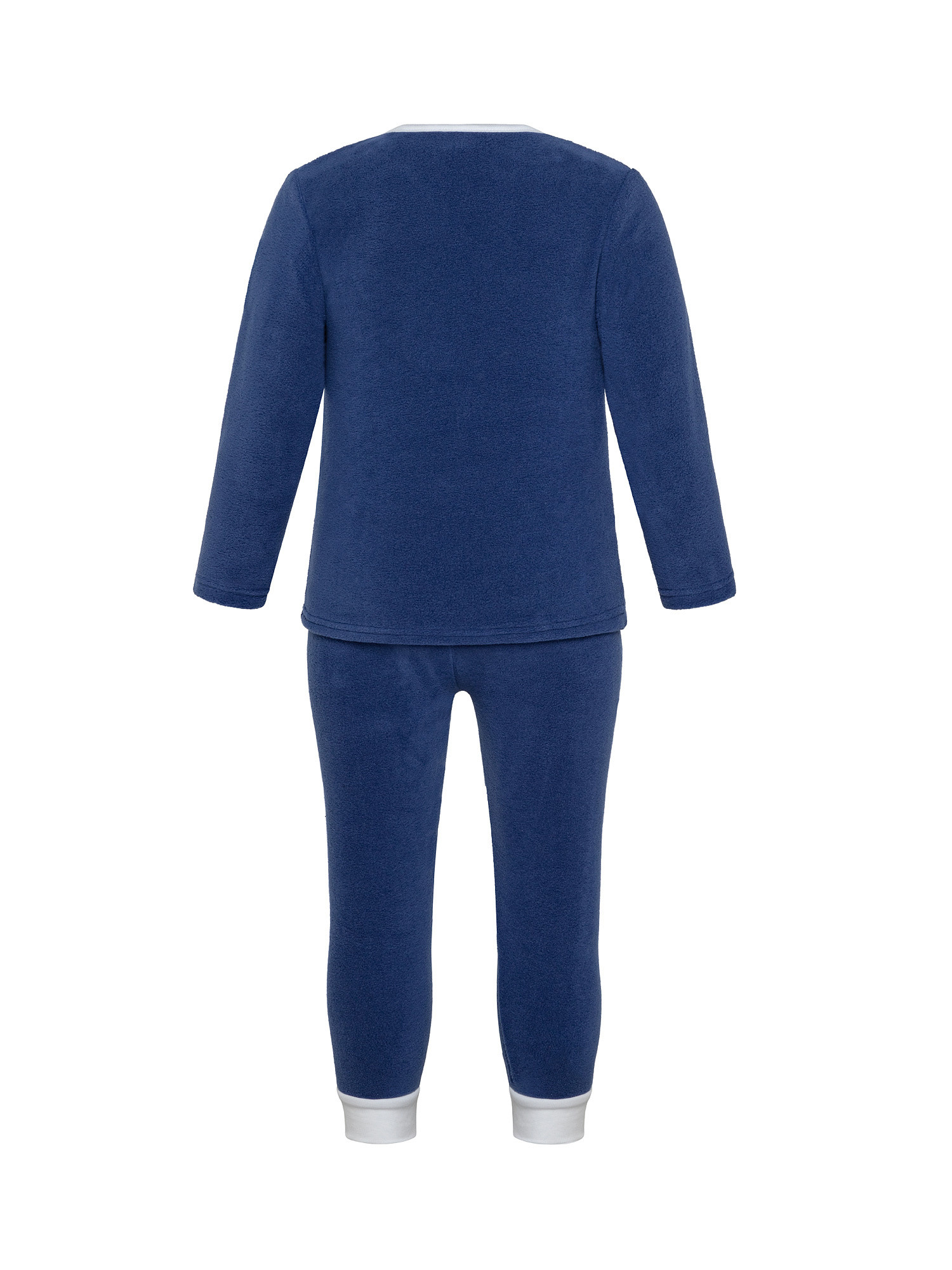 Penguin pattern fleece pajamas, Blue, large image number 1