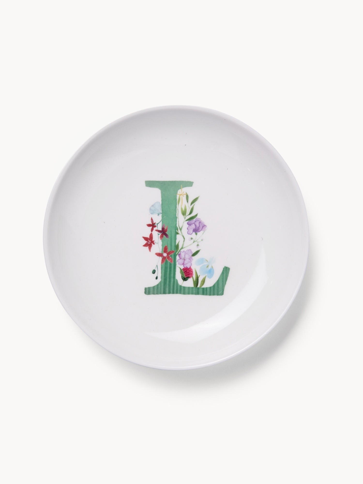 Piattino pane in new bone china lettera L, Bianco 1, large image number 0