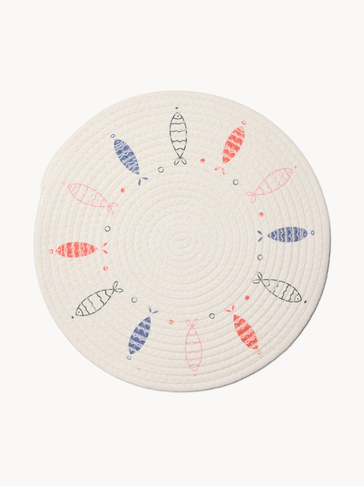Placemat with nautical print - Introductory price, White / Blue, large image number 0