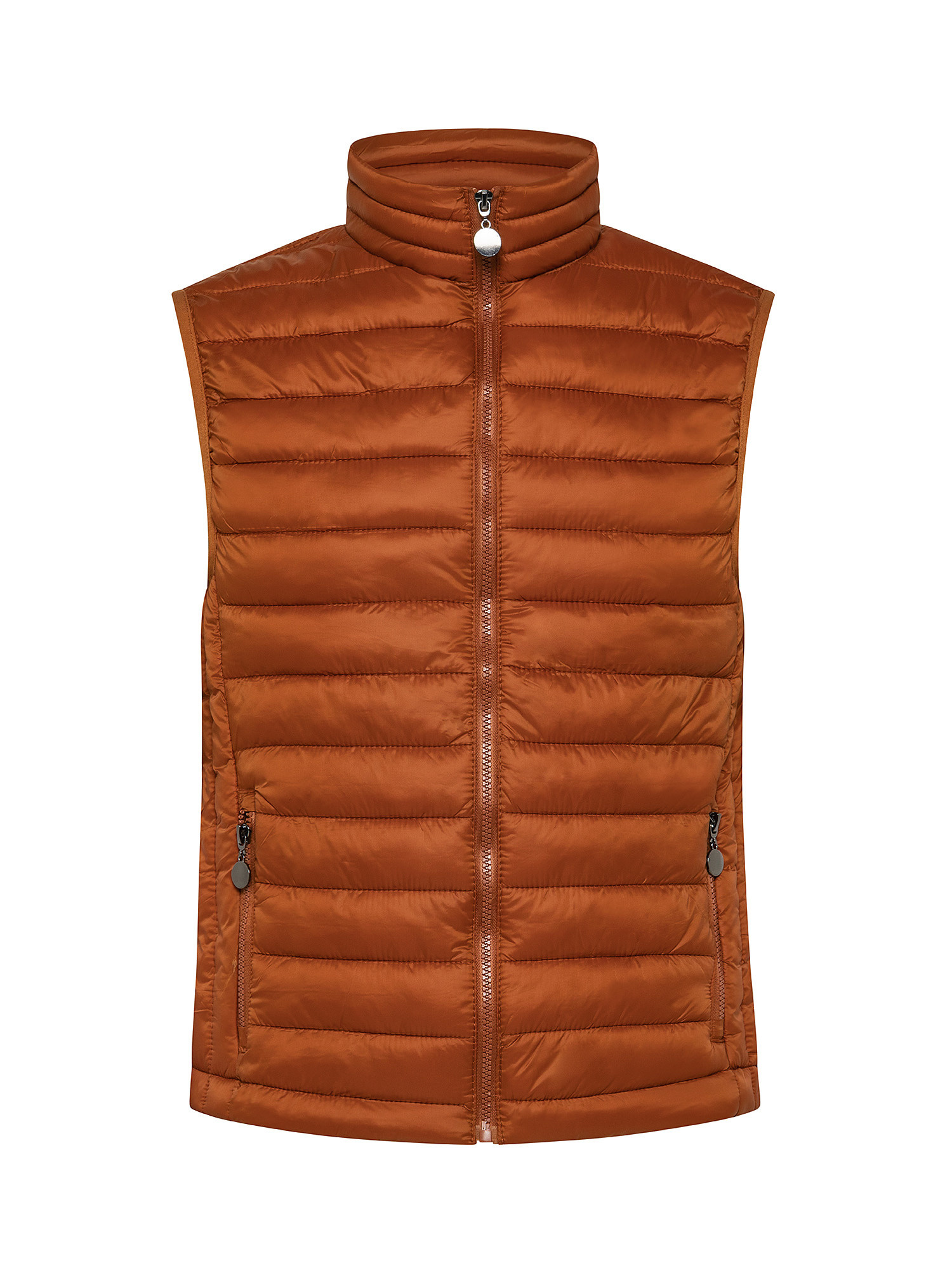 Sleeveless down jacket with zip, Copper Brown, large image number 0