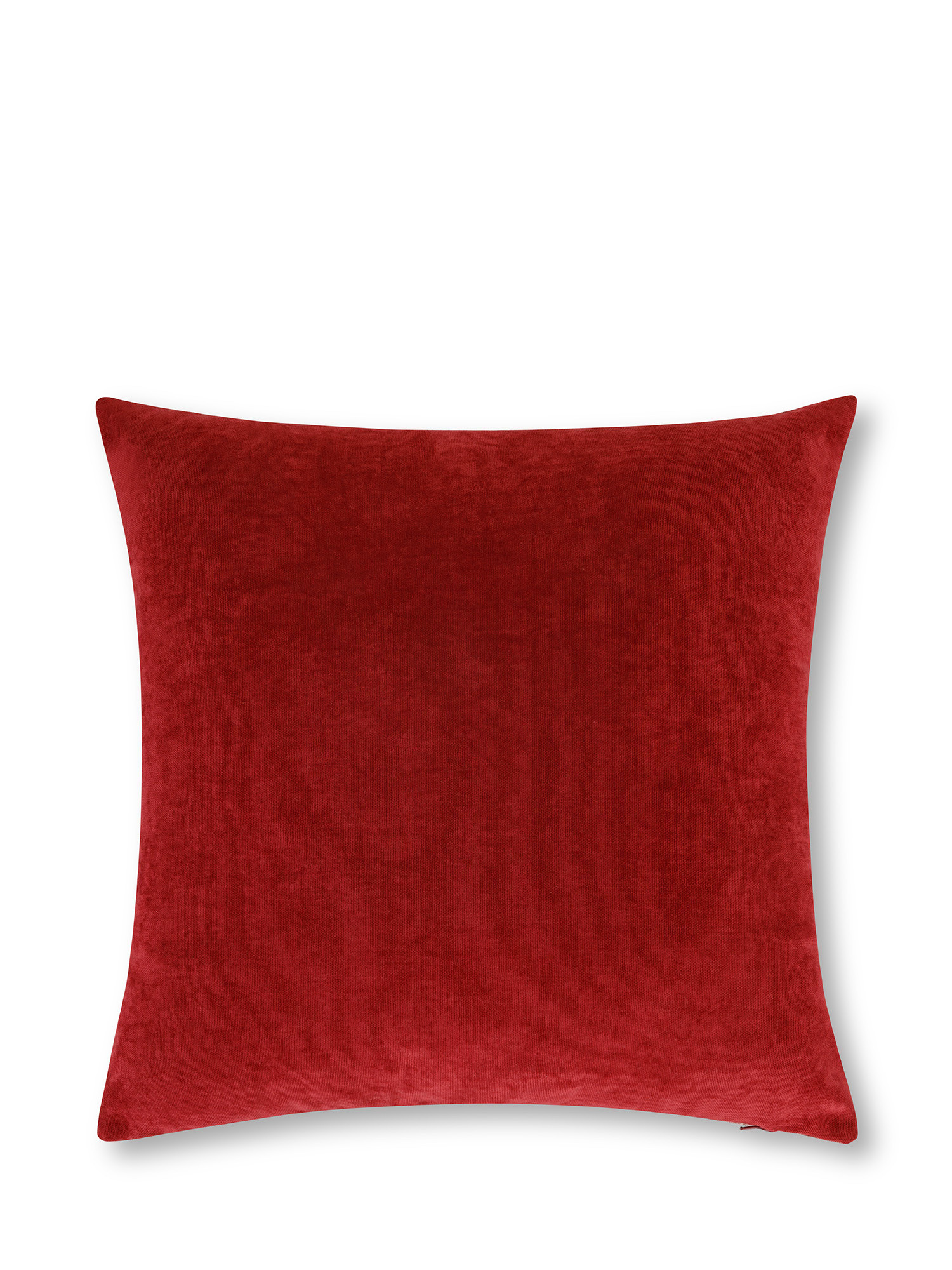 Cushion in plain color damask jacquard fabric 45x45 cm, Red, large image number 1