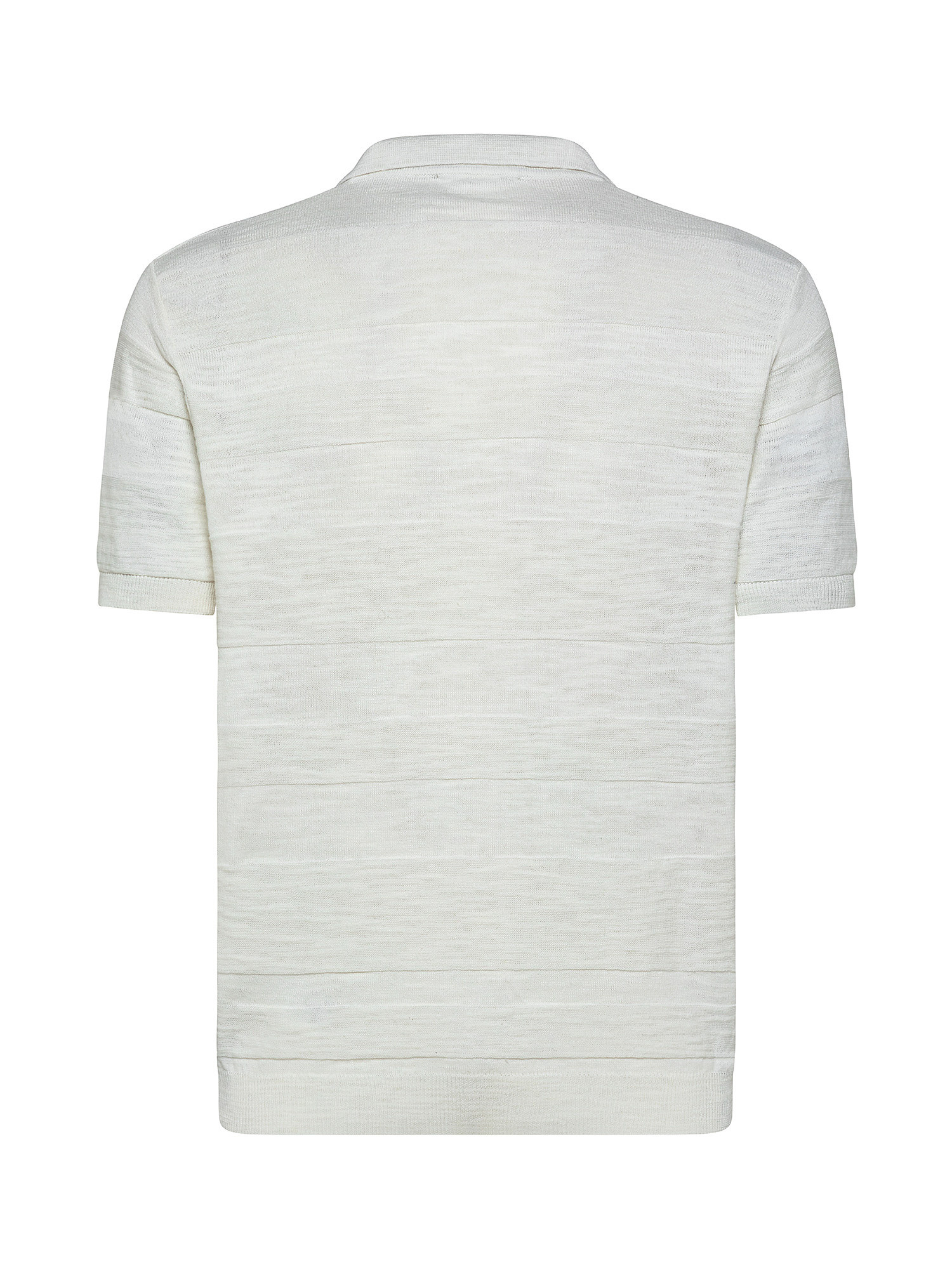 Polo in maglia misto cotone, Bianco, large image number 1