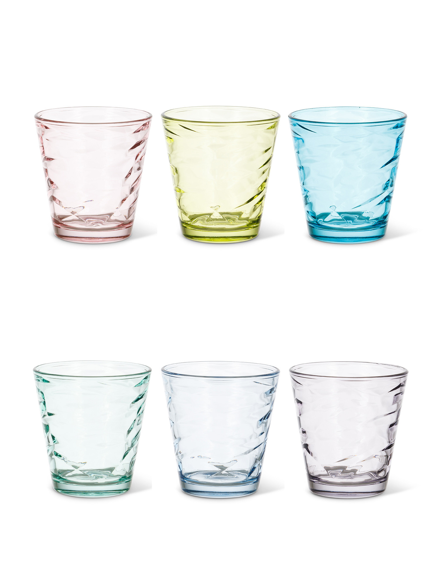 Set 6 bicchieri vetro Origami, Multicolor, large image number 0