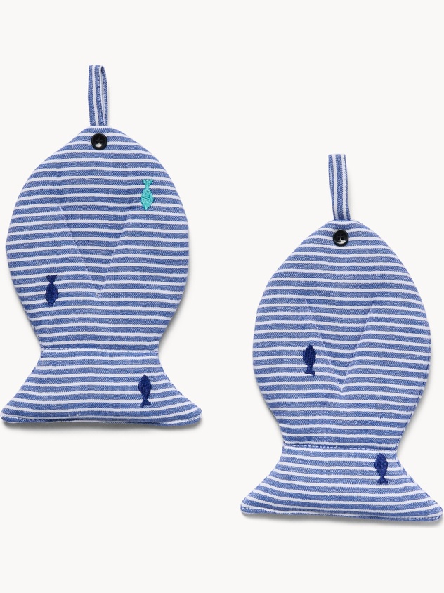 Set of 2 fish-shaped potholders