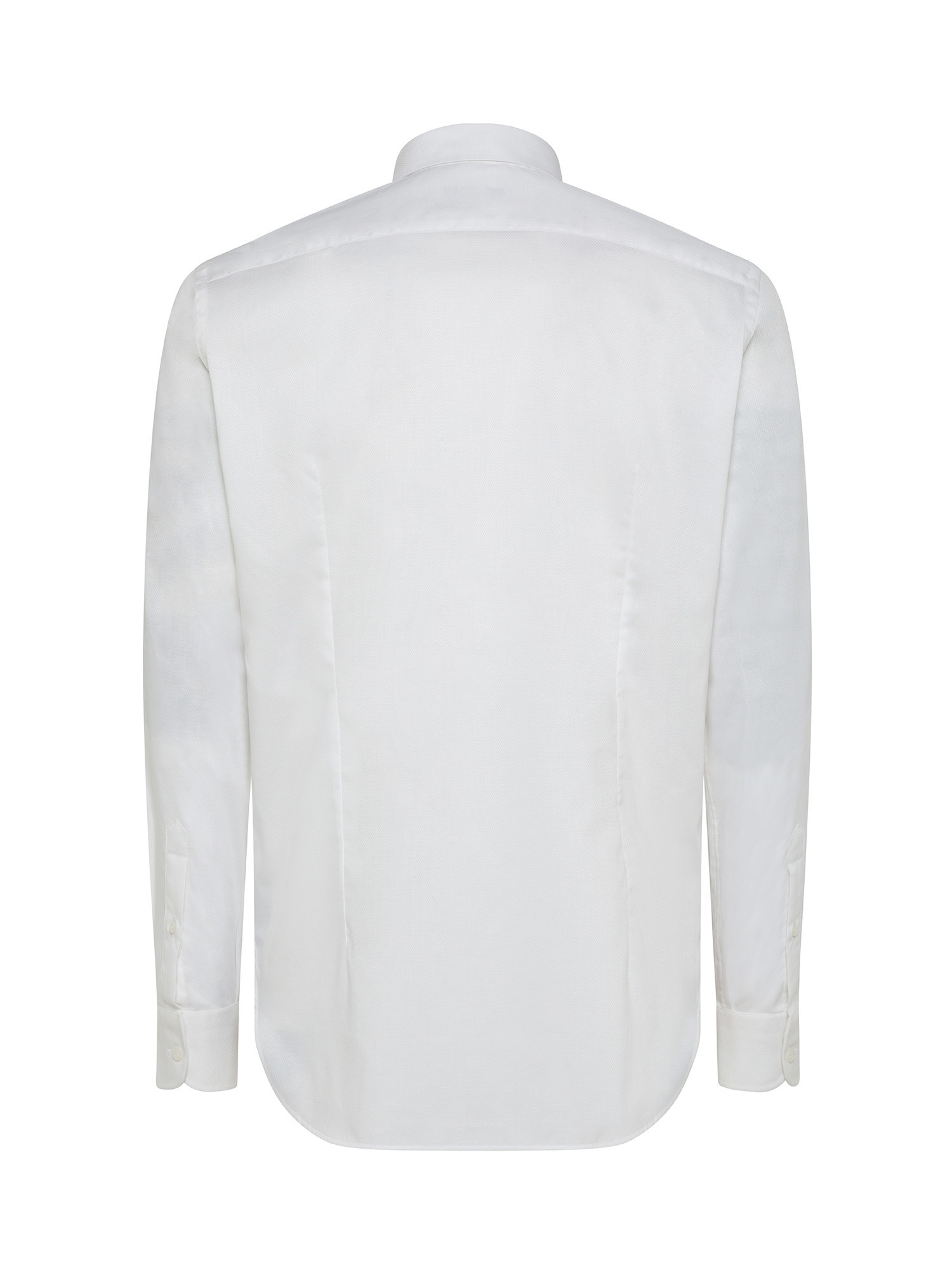 Luca D'Altieri - Slim fit shirt in stretch cotton, White, large image number 1