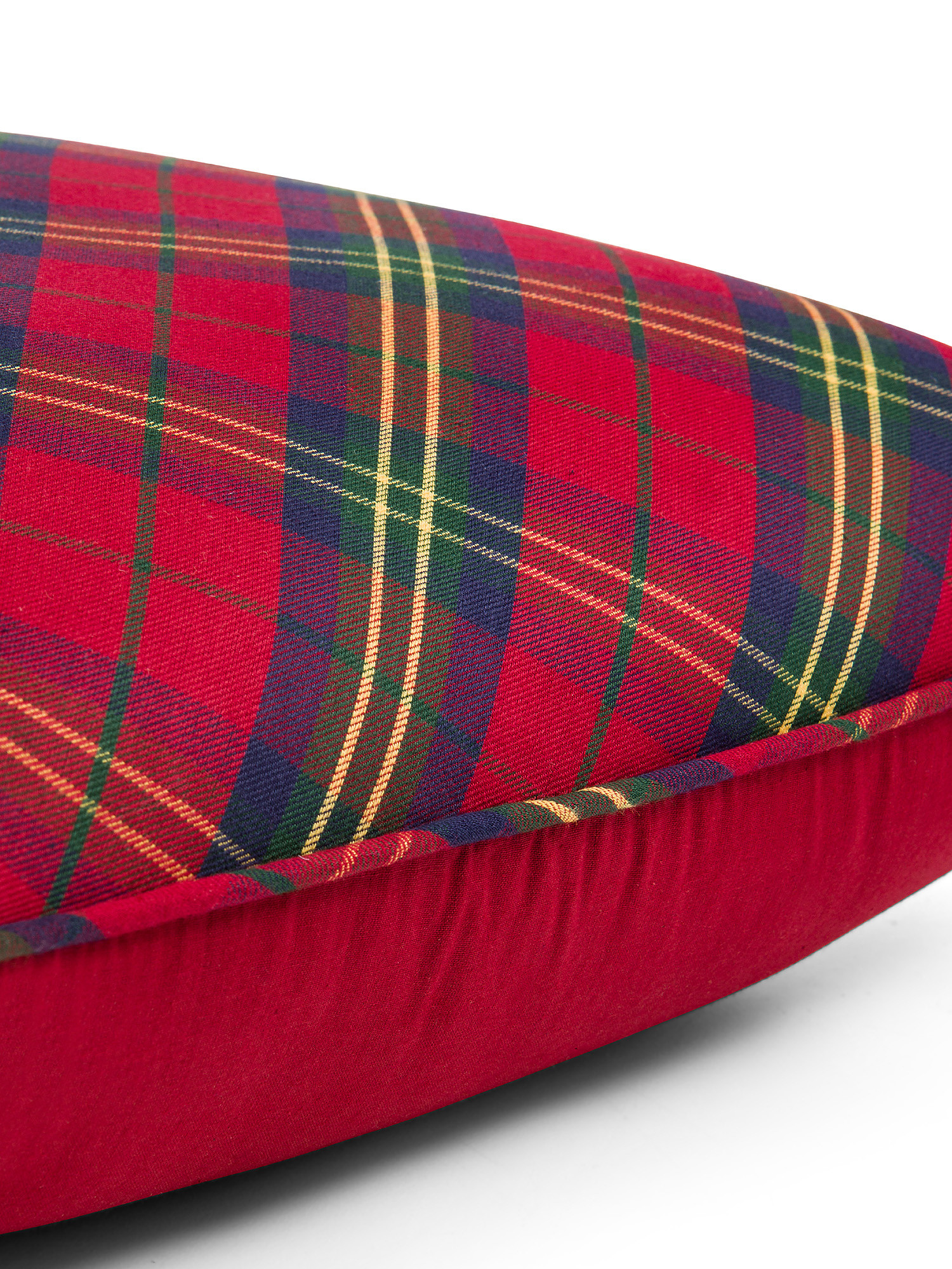 Cotton flannelette tartan cushion, Red, large image number 2