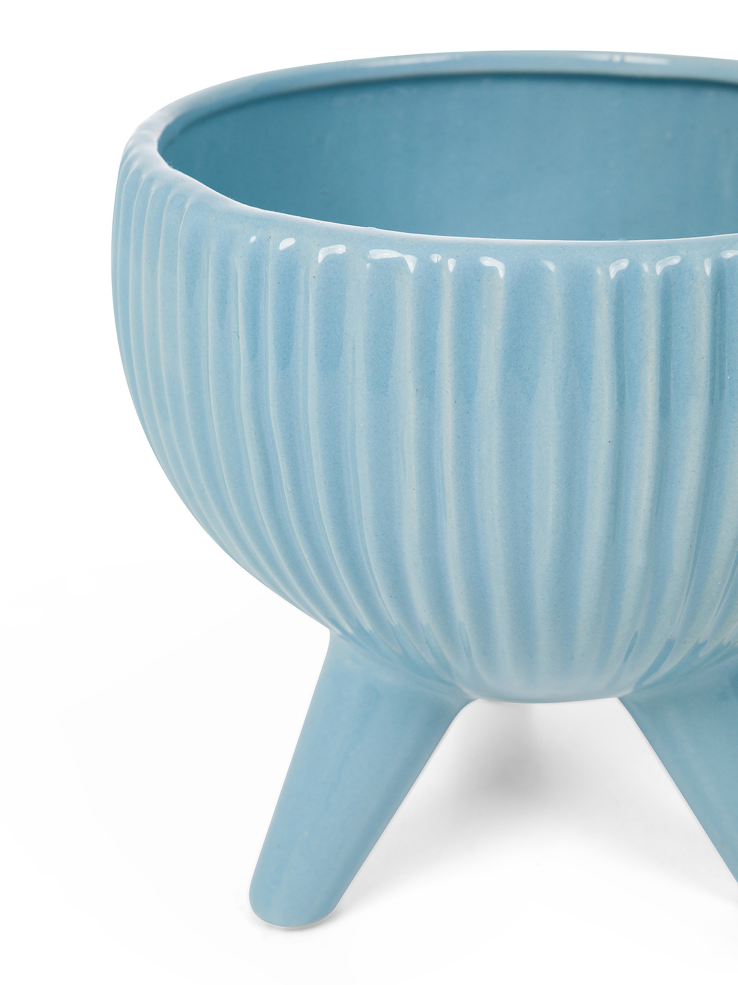 Enamelled porcelain cachepot, Light Blue, large image number 1
