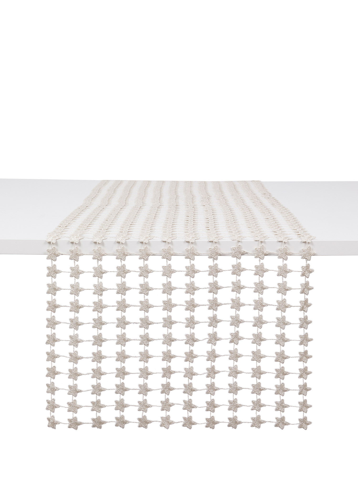 Runner con ricamo stelle lurex, Oro, large image number 0