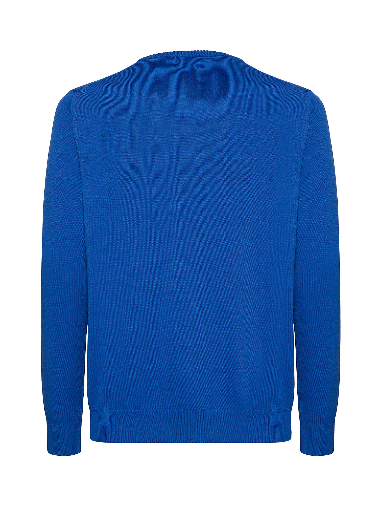 Luca D'Altieri - Crew neck sweater in extrafine pure cotton, Royal Blue, large image number 1