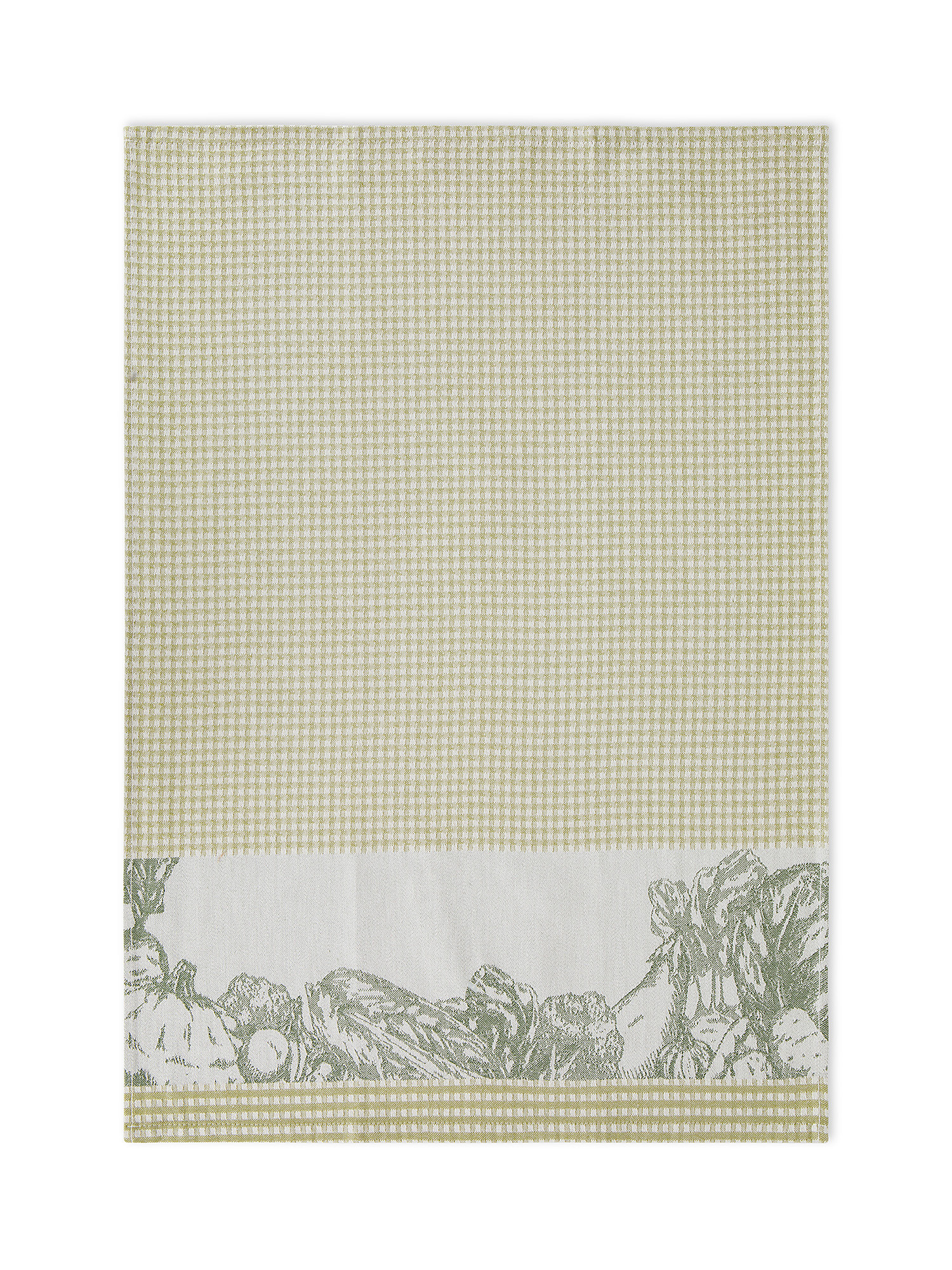 Set of 2 cotton jacquard tea towels with vegetable motif, Multicolor, large image number 1