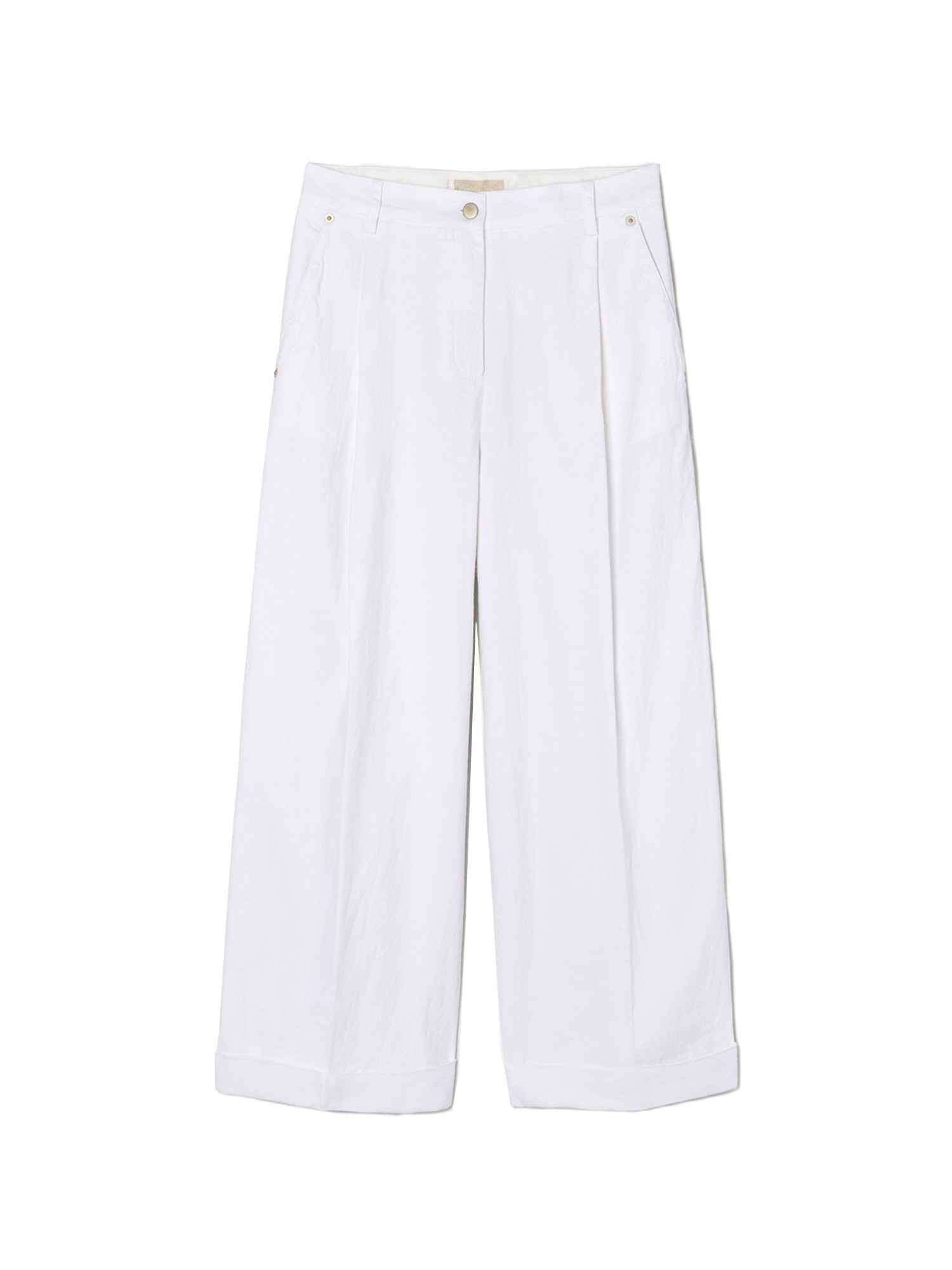 Momonì - Grecale pants in light stretch denim, White, large image number 0