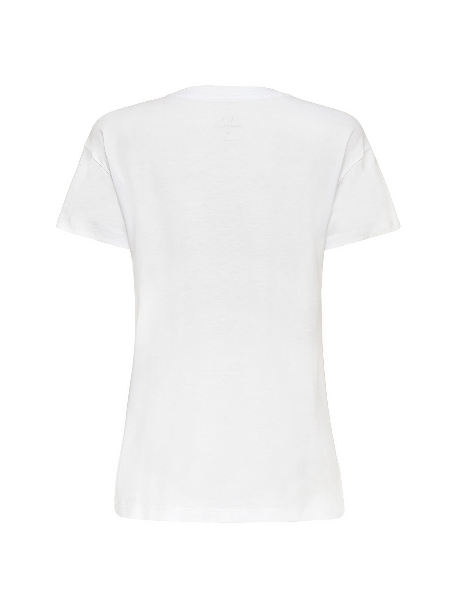 Armani Exchange - T-shirt boyfriend fit in cotone con logo, Bianco, large image number 1