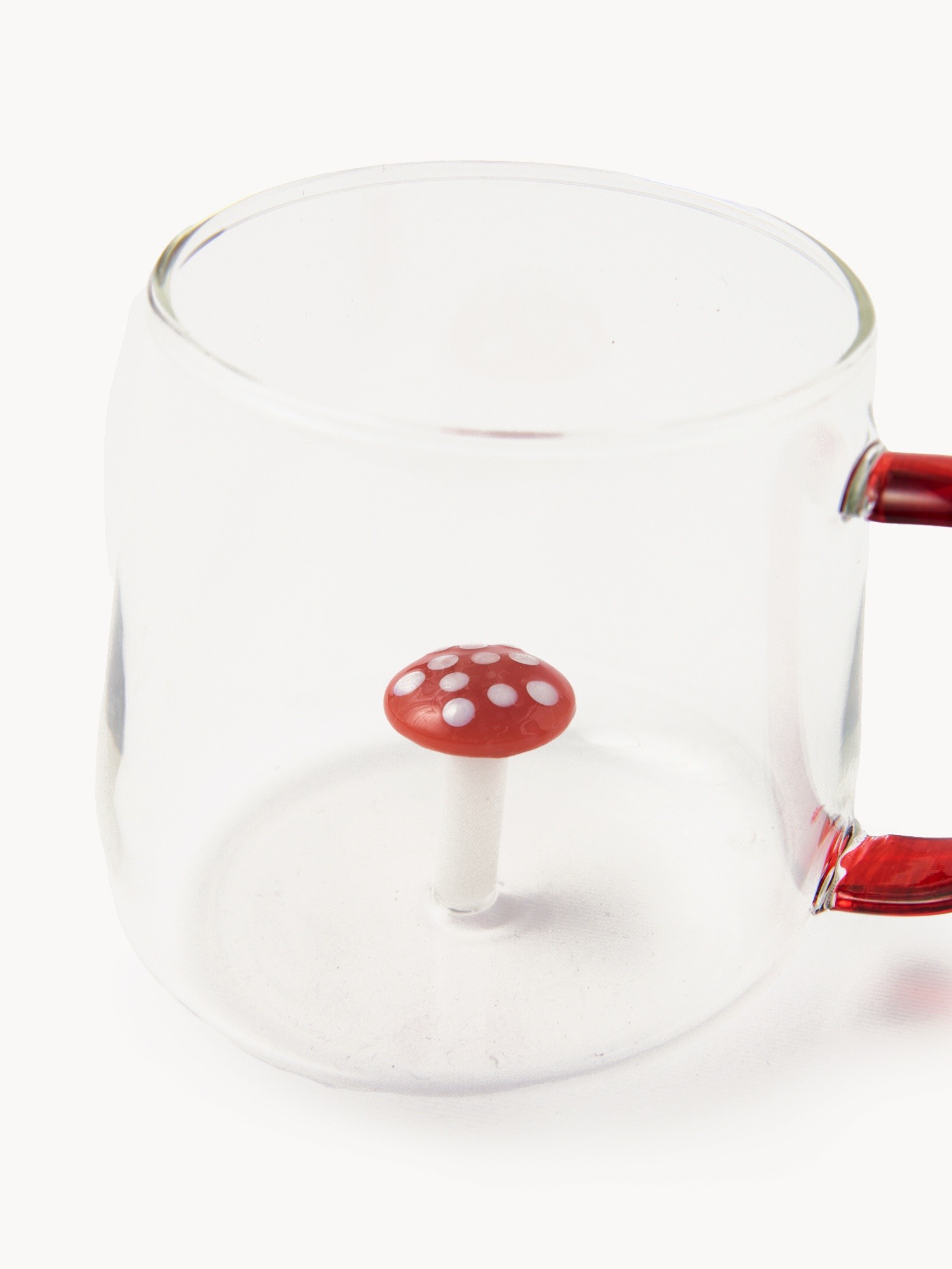 Borosilicate glass mug with mushroom detail, Transparent, large image number 1