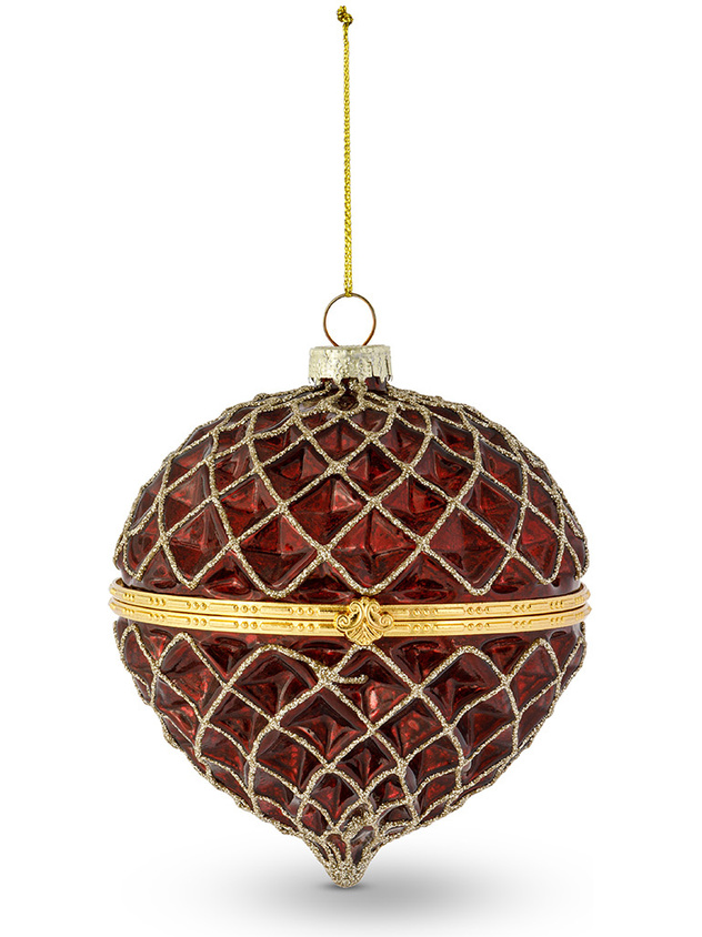 Addobbo albero a forma di pigna in vetro