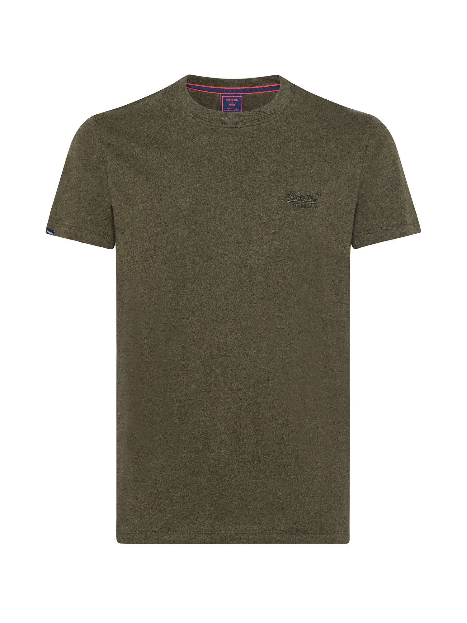 Superdry - T-shirt con logo ricamato, Verde oliva, large image number 0