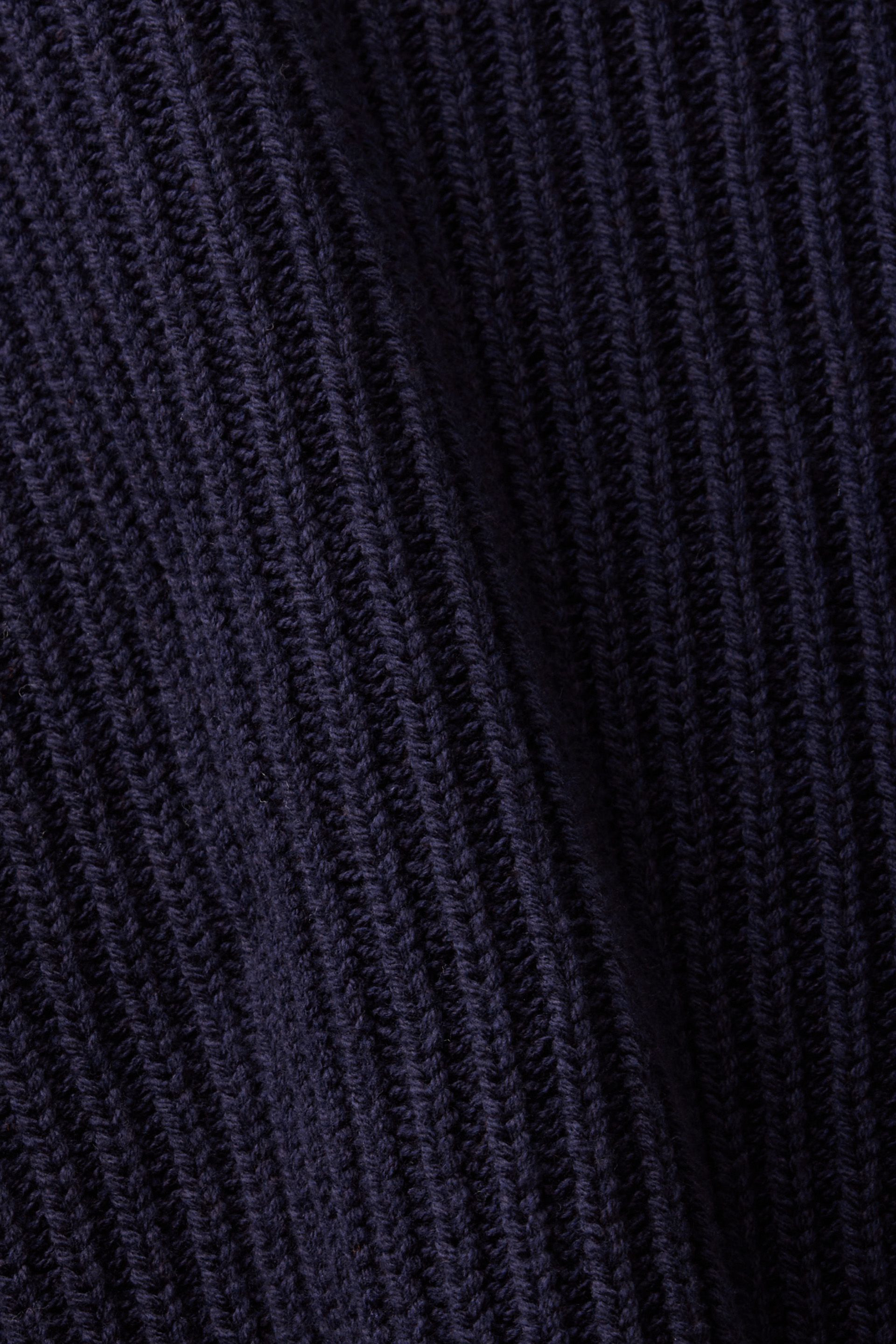 Esprit - Pullover in maglia chunky in misto cotone, Blu scuro, large image number 3