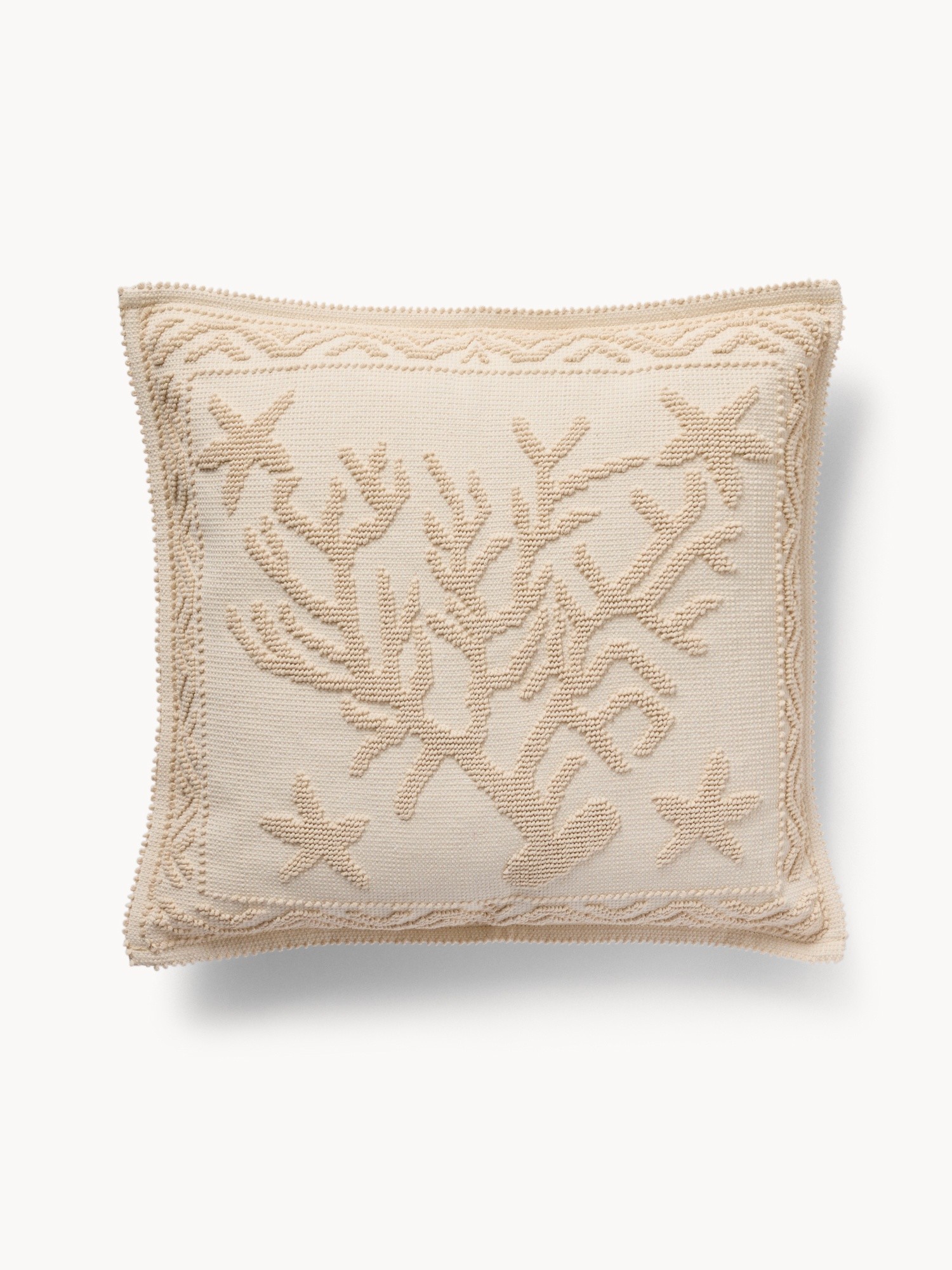 Cuscino sardo in puro cotone, Avorio, large image number 0