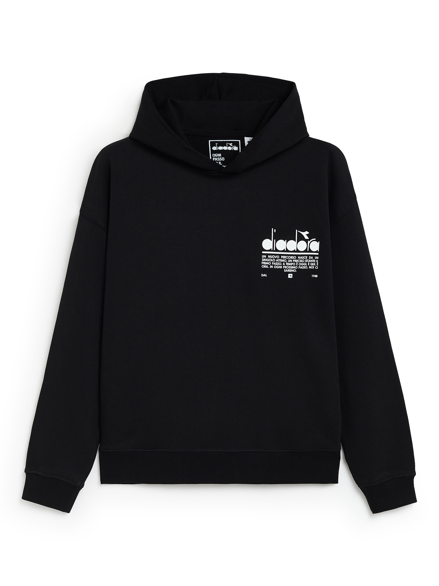 Diadora - Manifesto cotton hoodie, Black, large image number 0