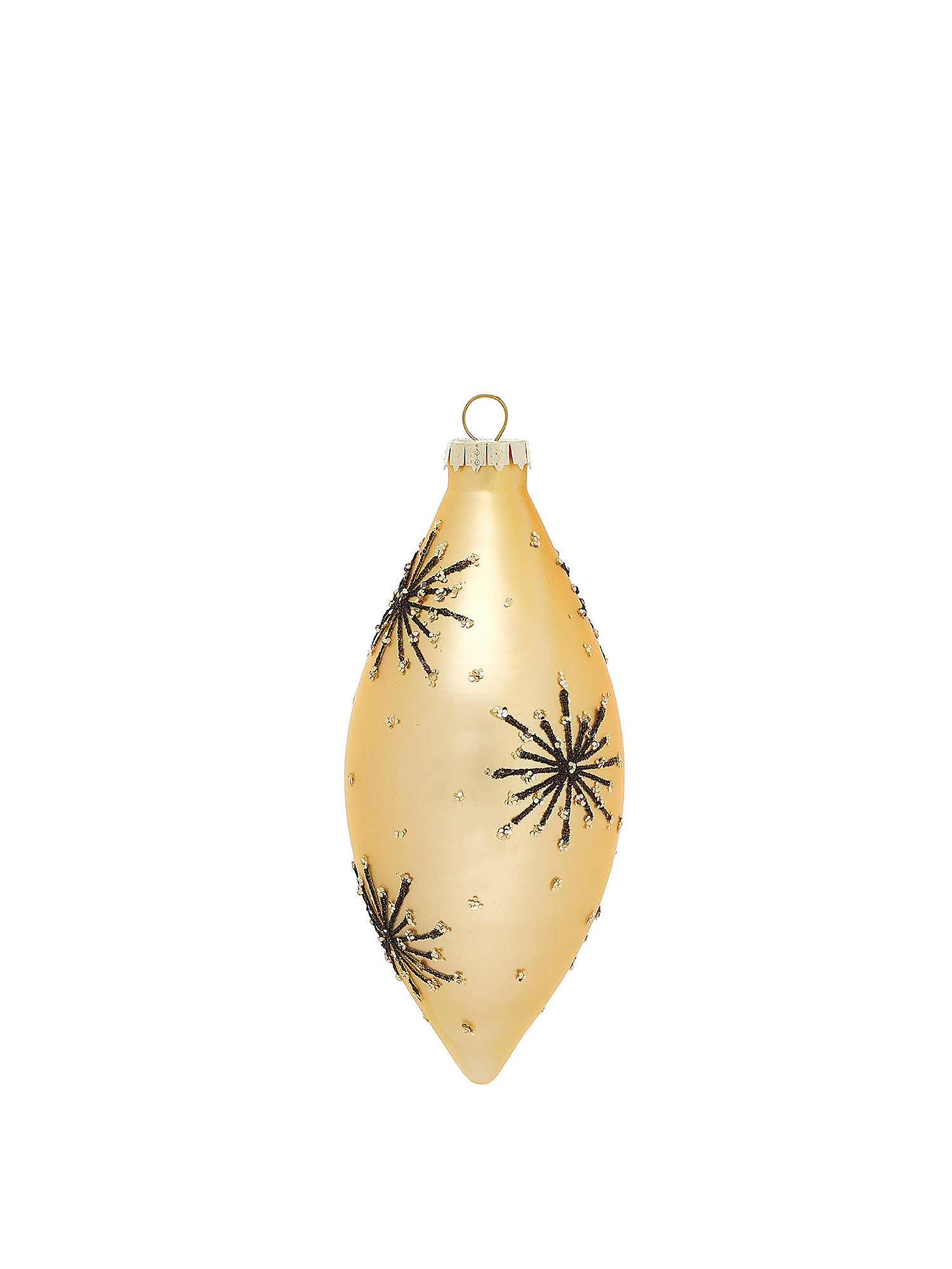 Addobbo albero vetro decorato a mano, Oro, large image number 0