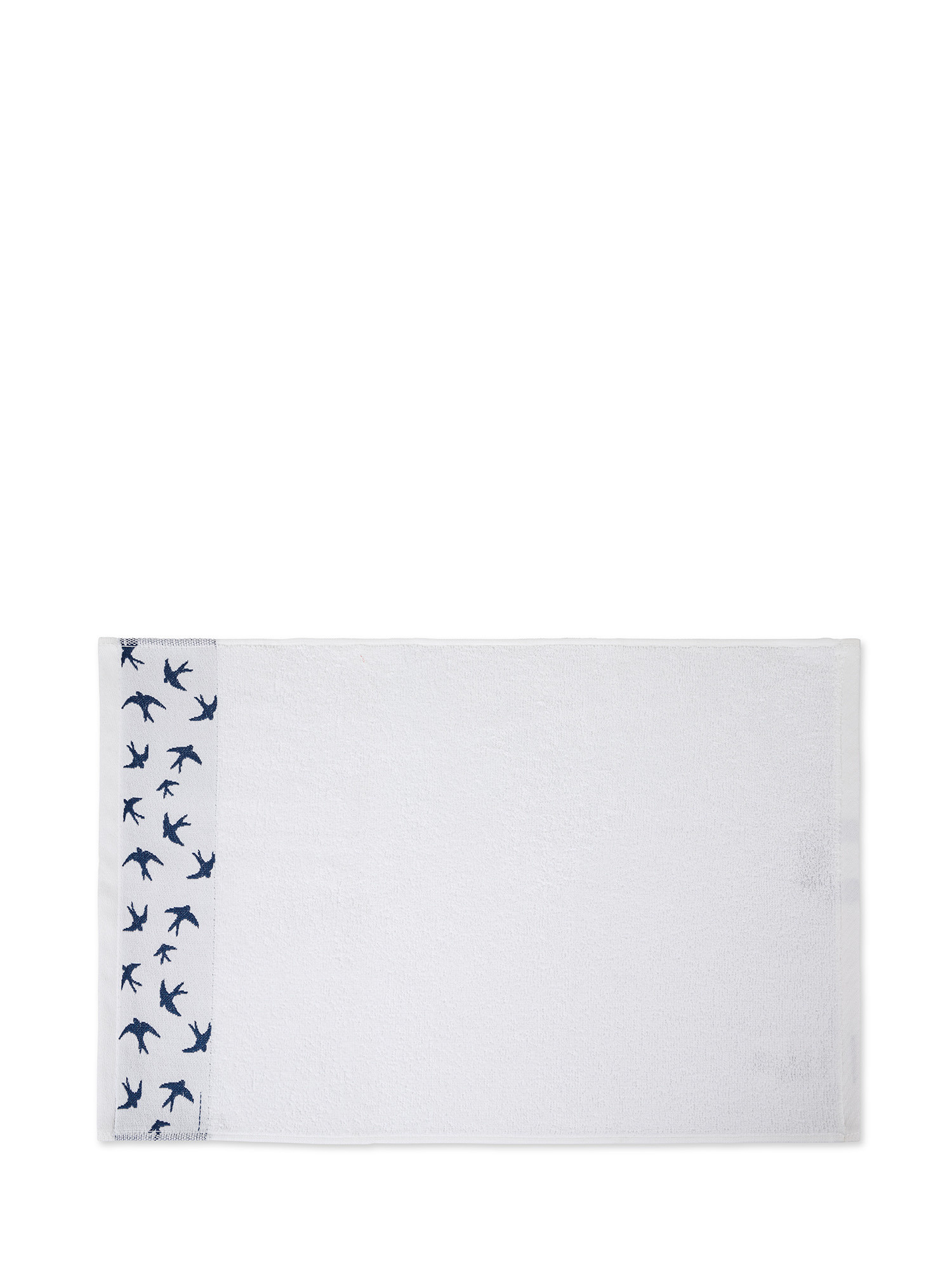 Pure cotton terry towel with swallow embroidery, White, large image number 1