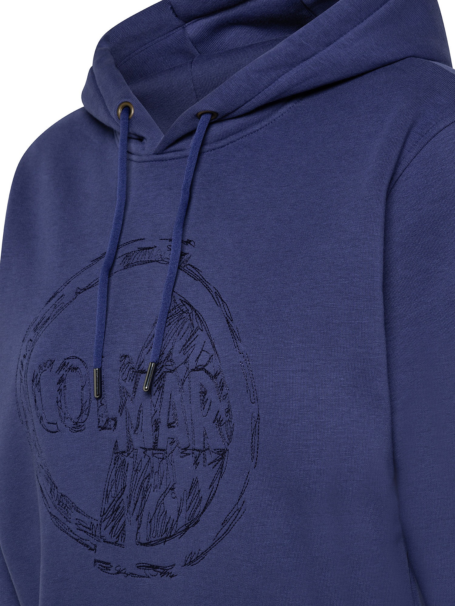 Hoodie sweatshirt with embroidery on chest, Blue, large image number 2