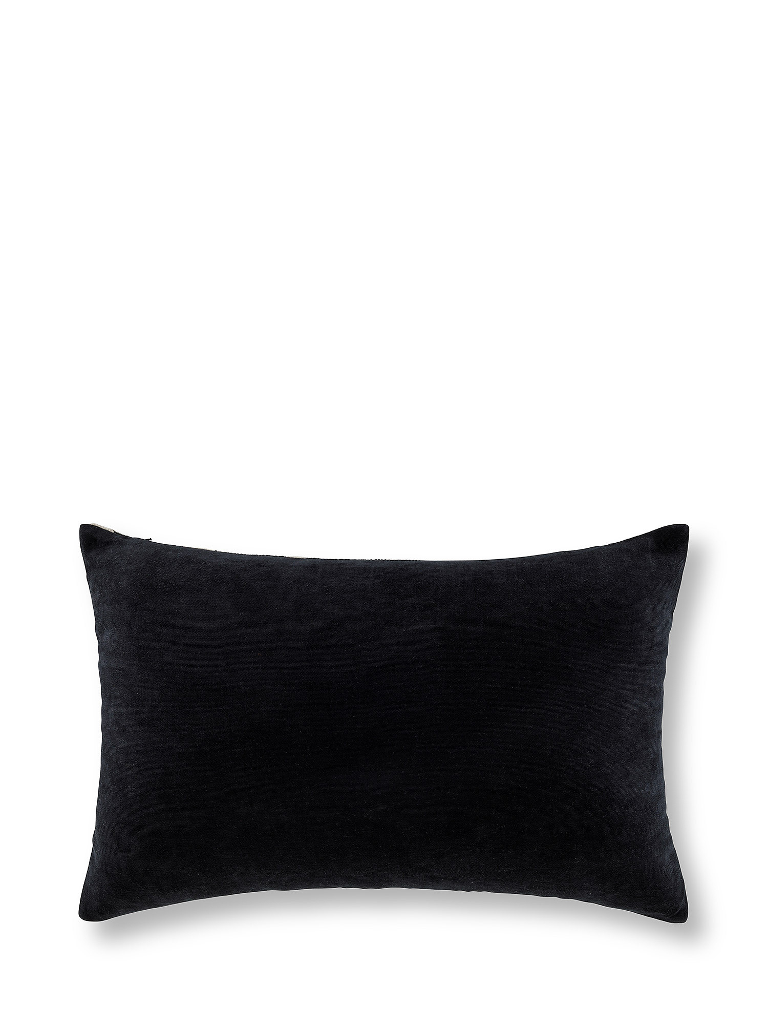 Jacquard cushion with geometric pattern 35x55cm, Black, large image number 1