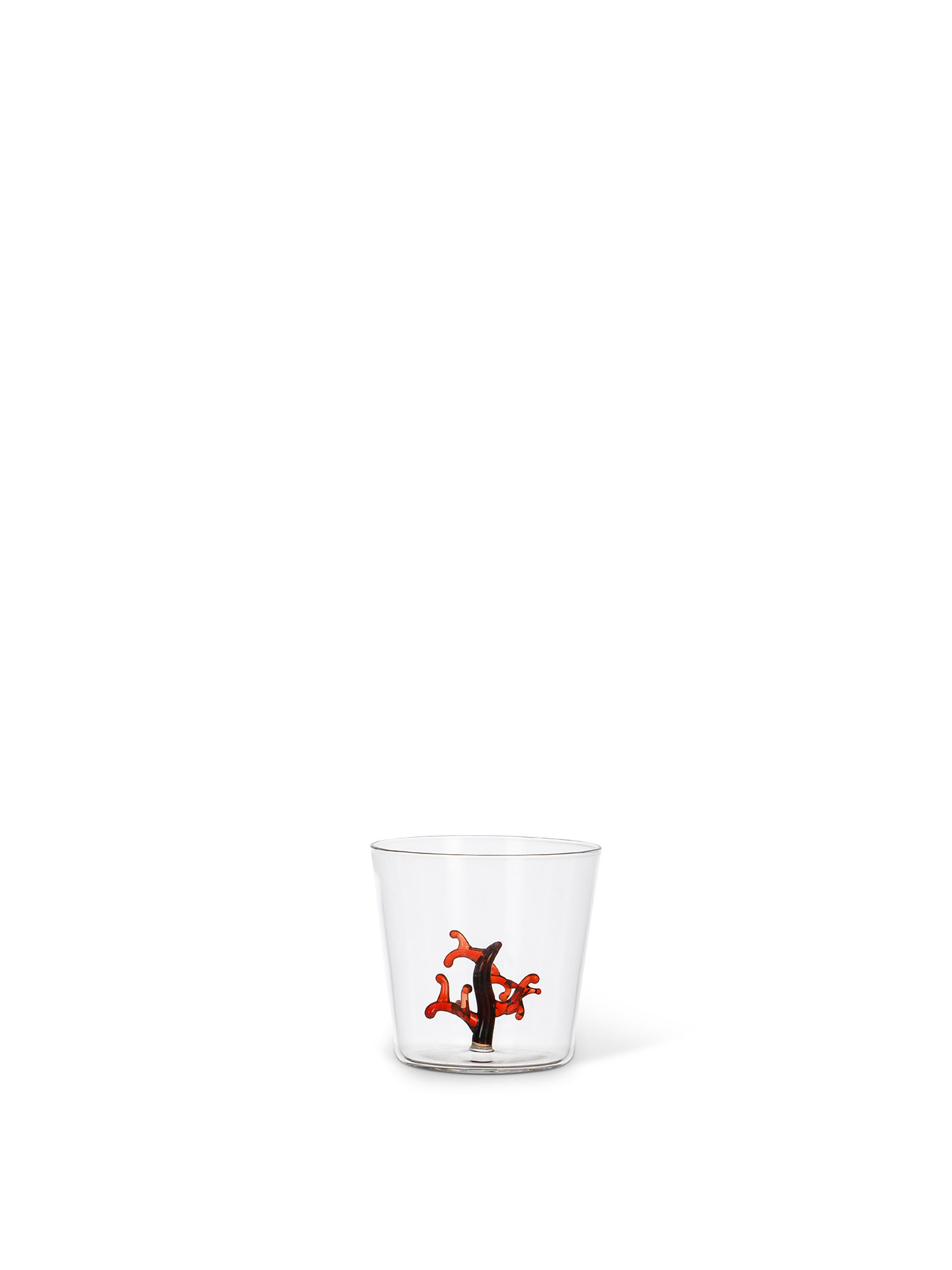 Glass tumbler with coral detail, Transparent, large image number 0