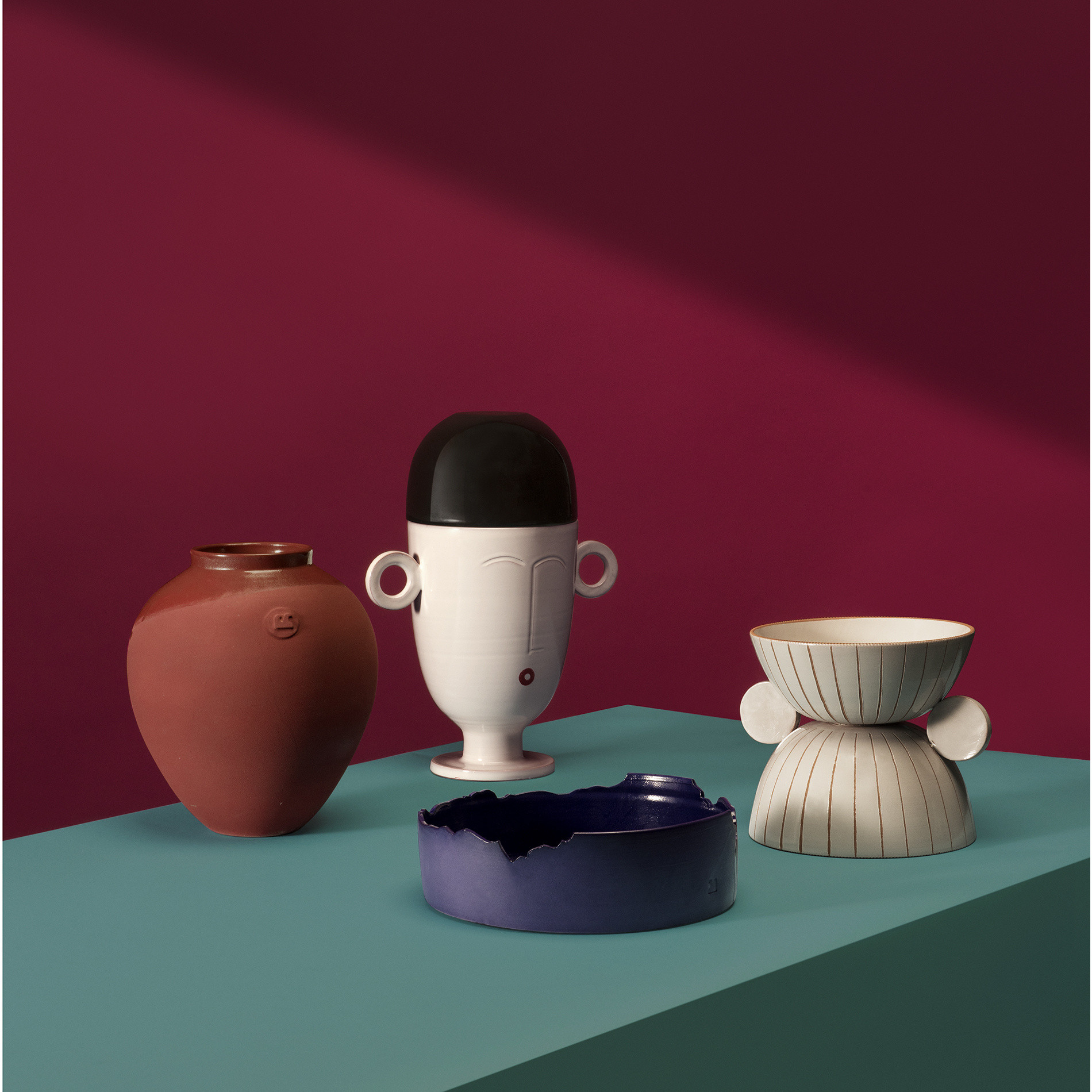 Centrotavola ceramica di Grottaglie by Roberto Sironi, Blu, large image number 1