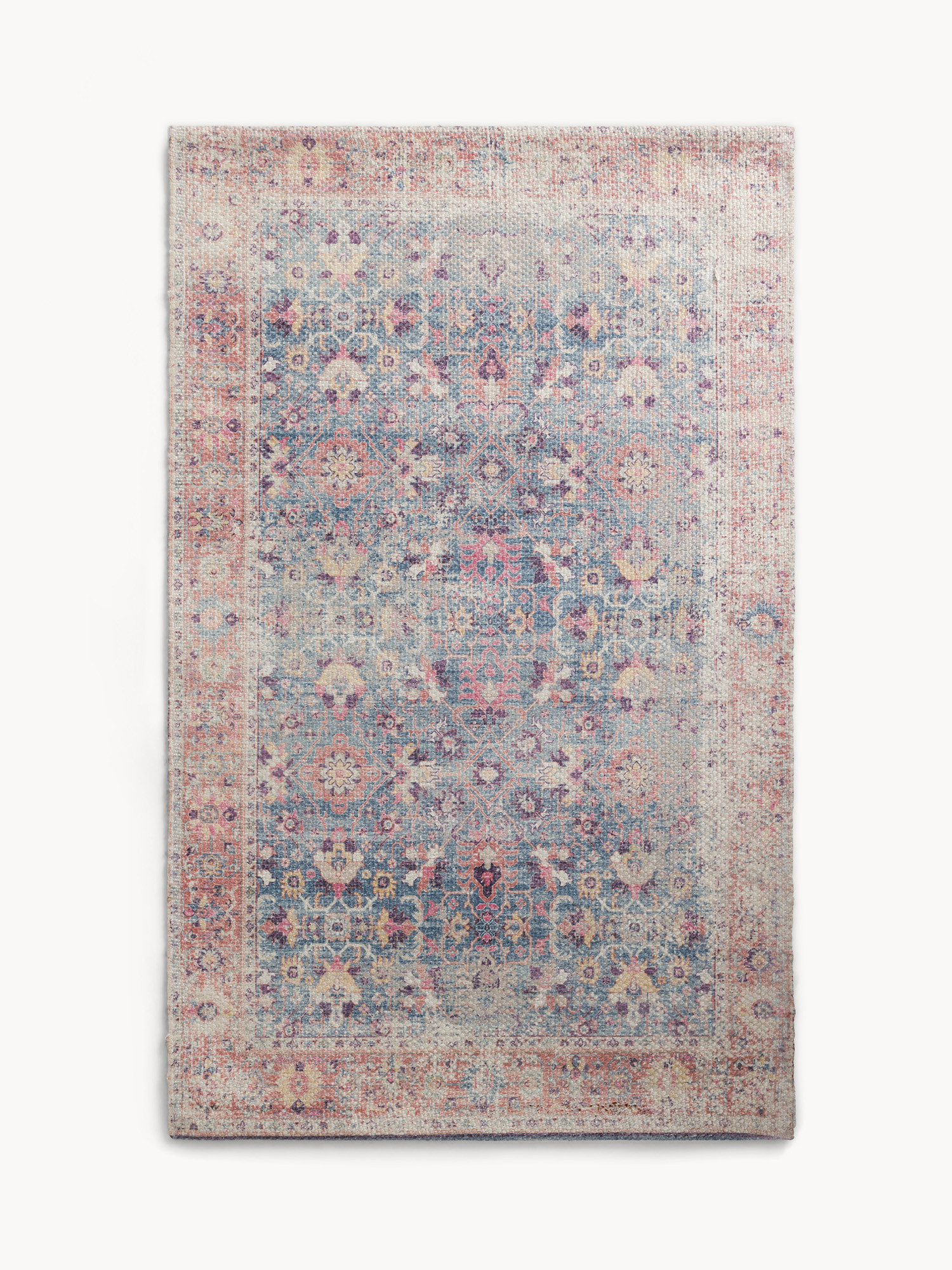 Rectangular rug with vintage pattern, Blue, large image number 0