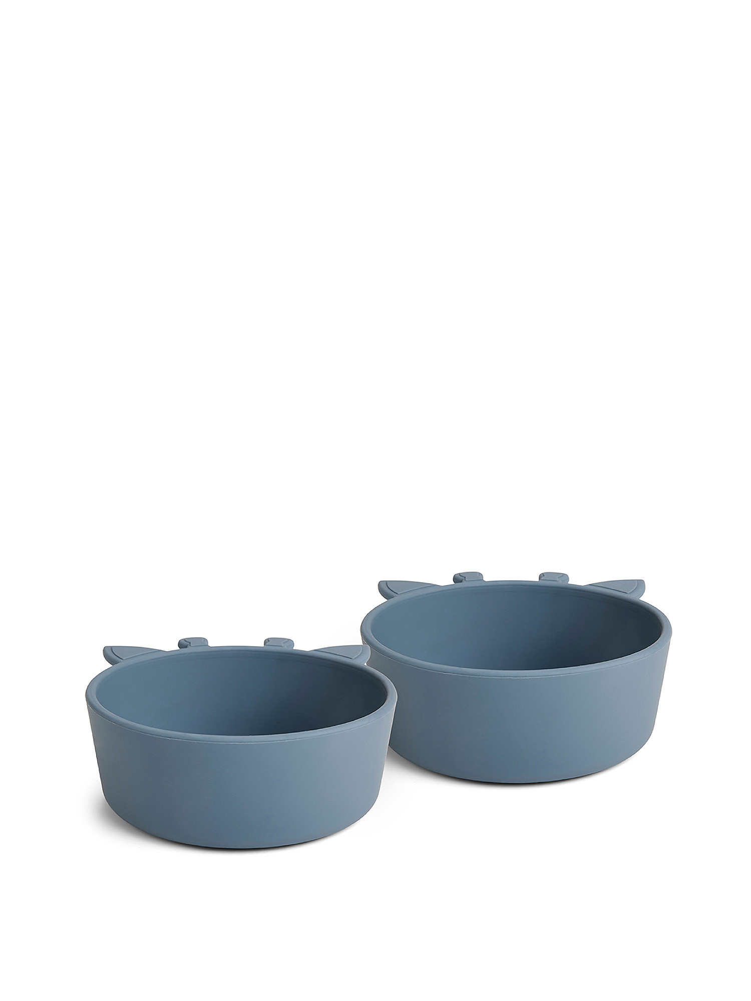 Set of 2 silicone giraffe-shaped bowls, Blue, large image number 1