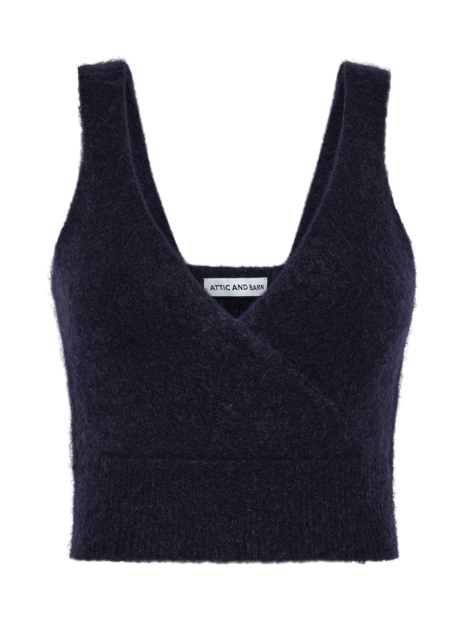 Sleeveless knitted top with a slim fit in mohair wool blend, Blue, large image number 0