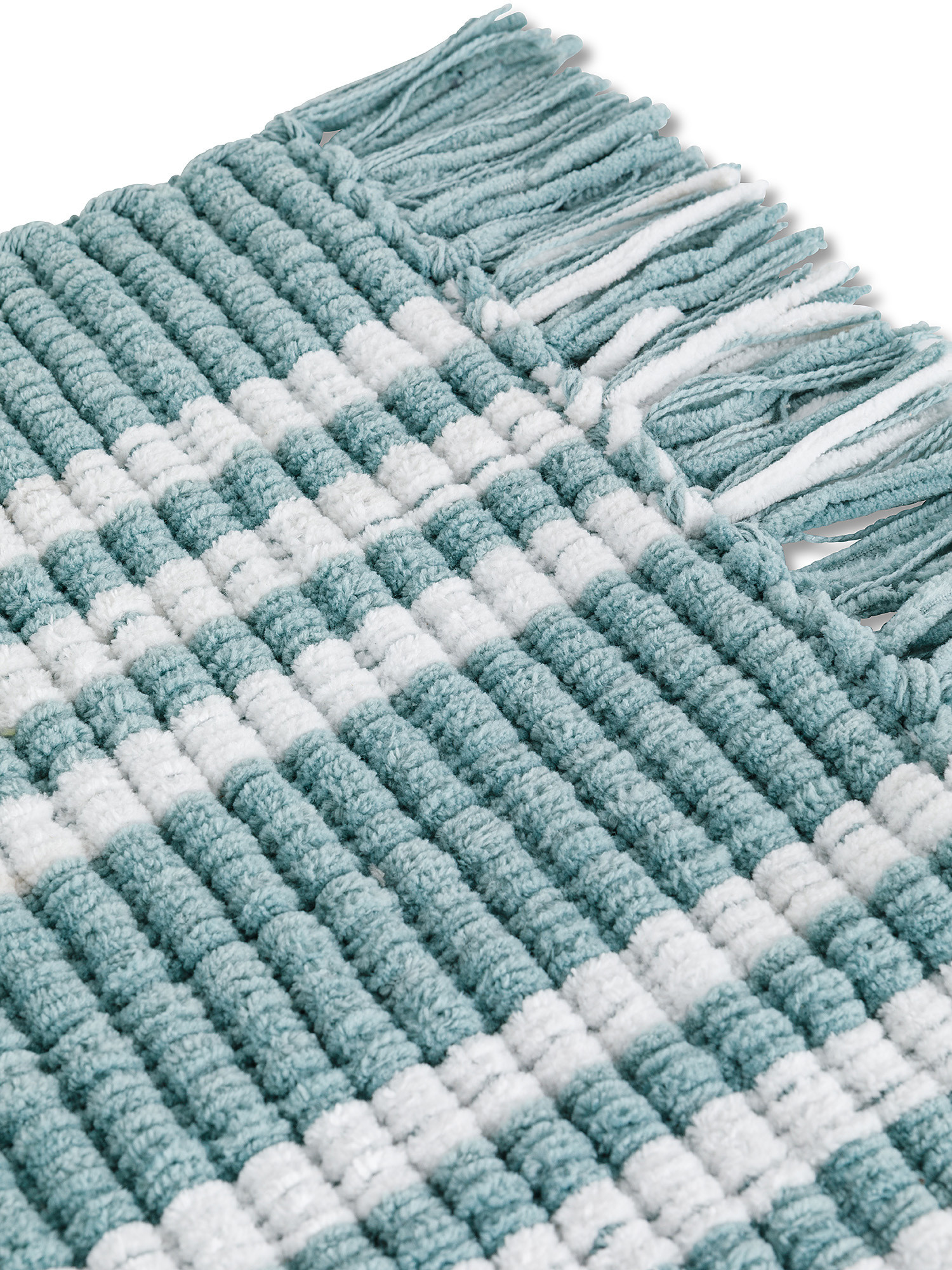 Micro cotton bath mat with fringes, Light Blue, large image number 1