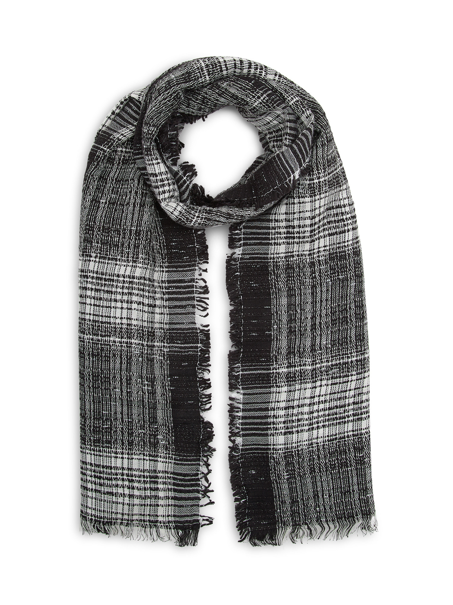 Koan - Checked scarf with lurex, Grey, large image number 0