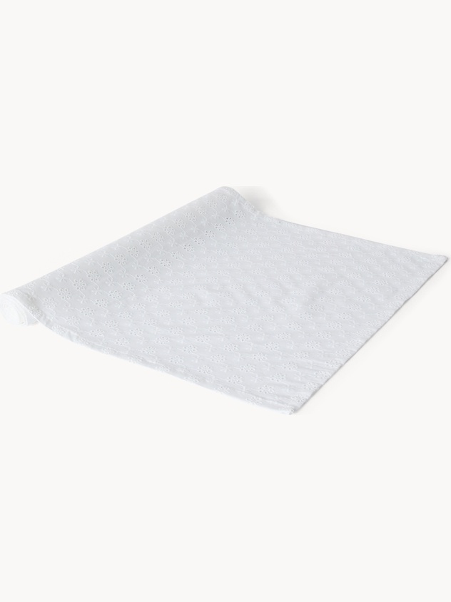 Embroidered gingham cotton tablecloth