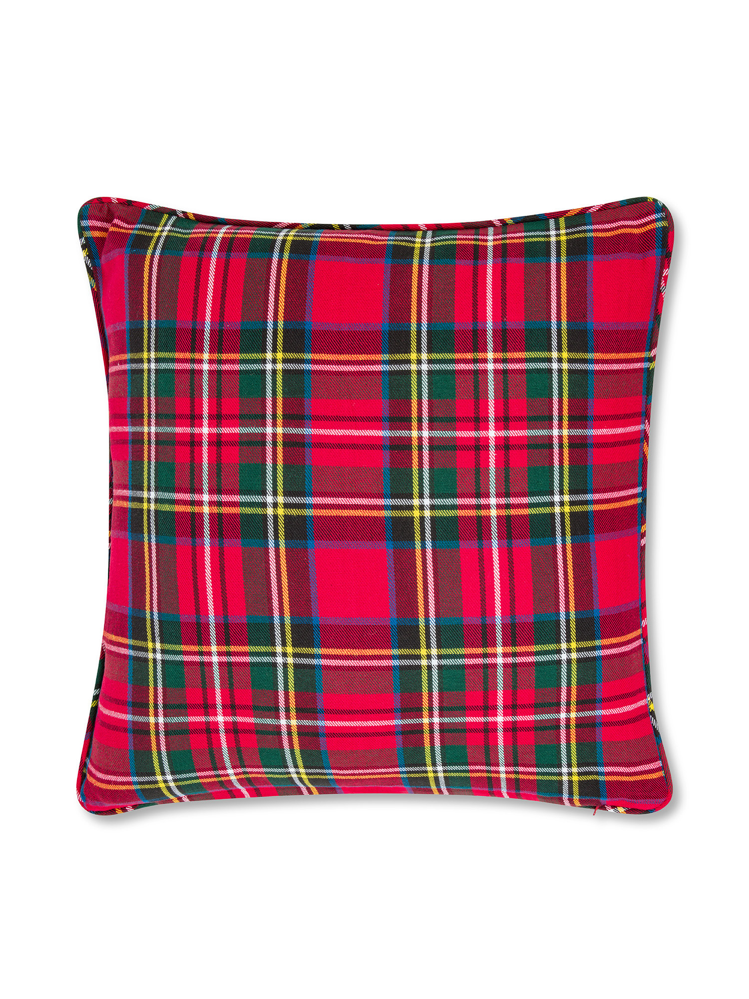 Cuscino in cotone motivo tartan 45x45cm, Rosso, large image number 0