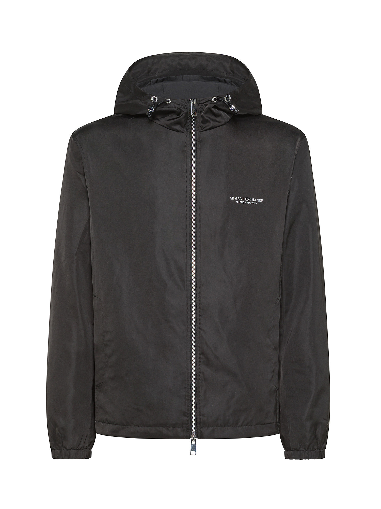 Armani Exchange - Jacket with hood and logo, Black, large image number 0