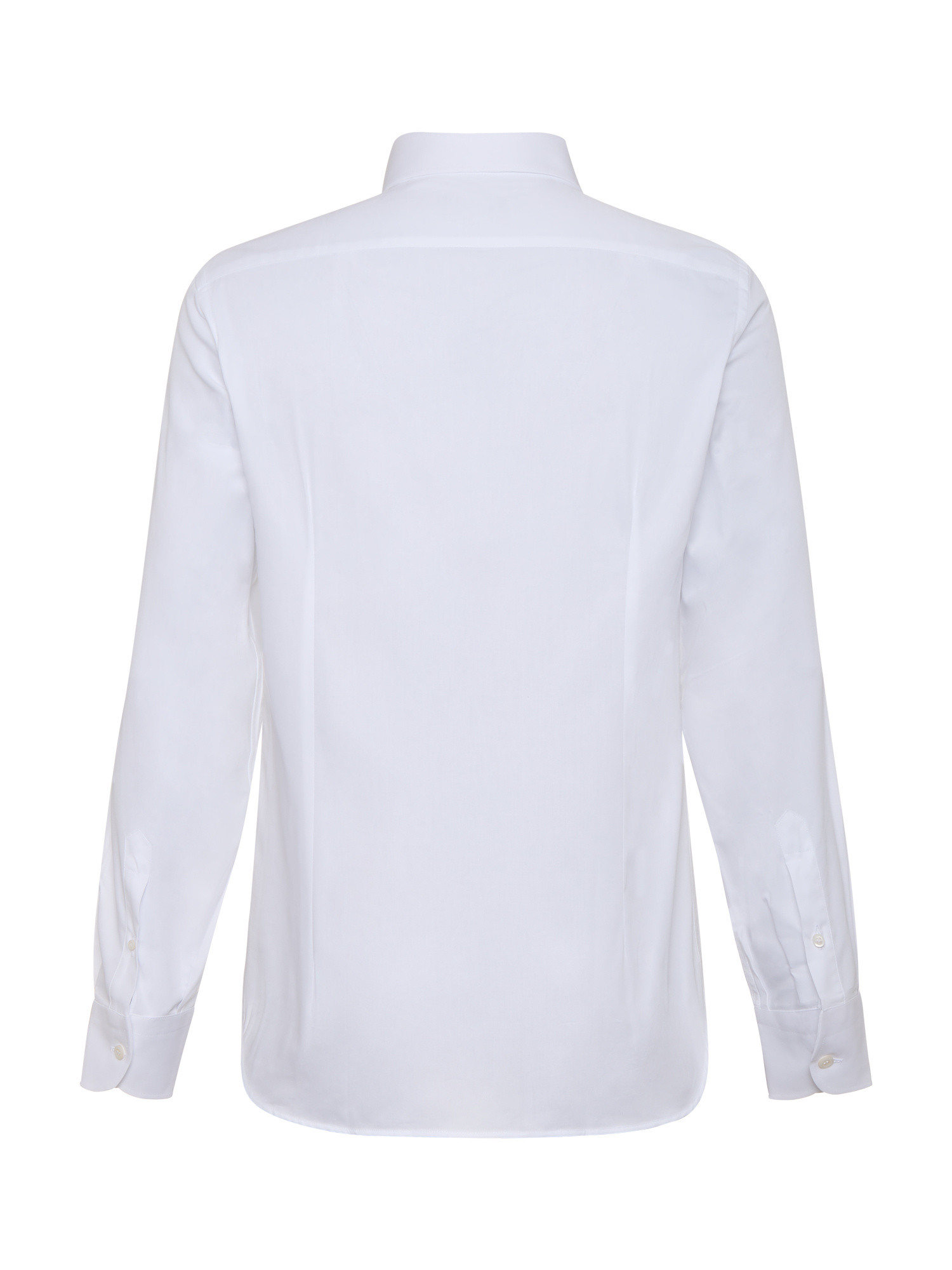 Luca D'Altieri - Casual slim fit shirt in pure cotton twill, White, large image number 2