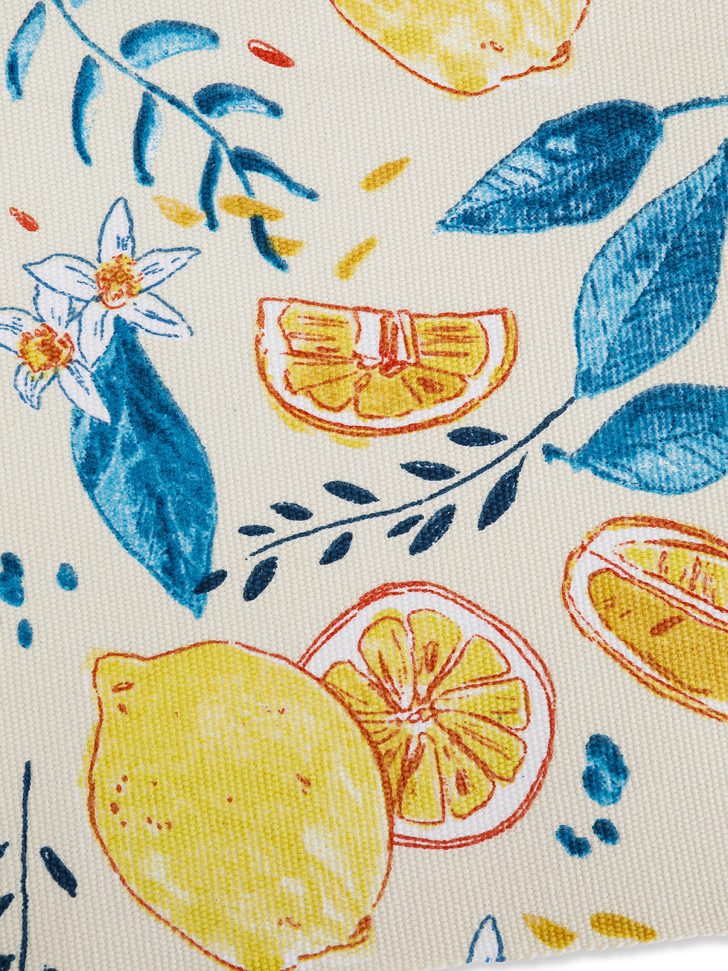 Set of 2 cotton placemats with lemon print, Yellow, large image number 1