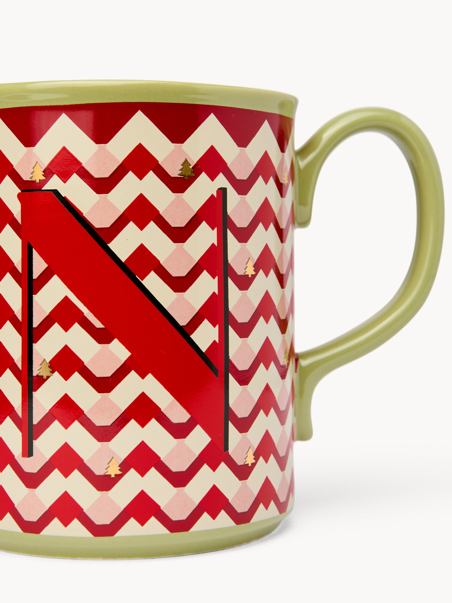 Ceramic mug letter N, Red, large image number 1