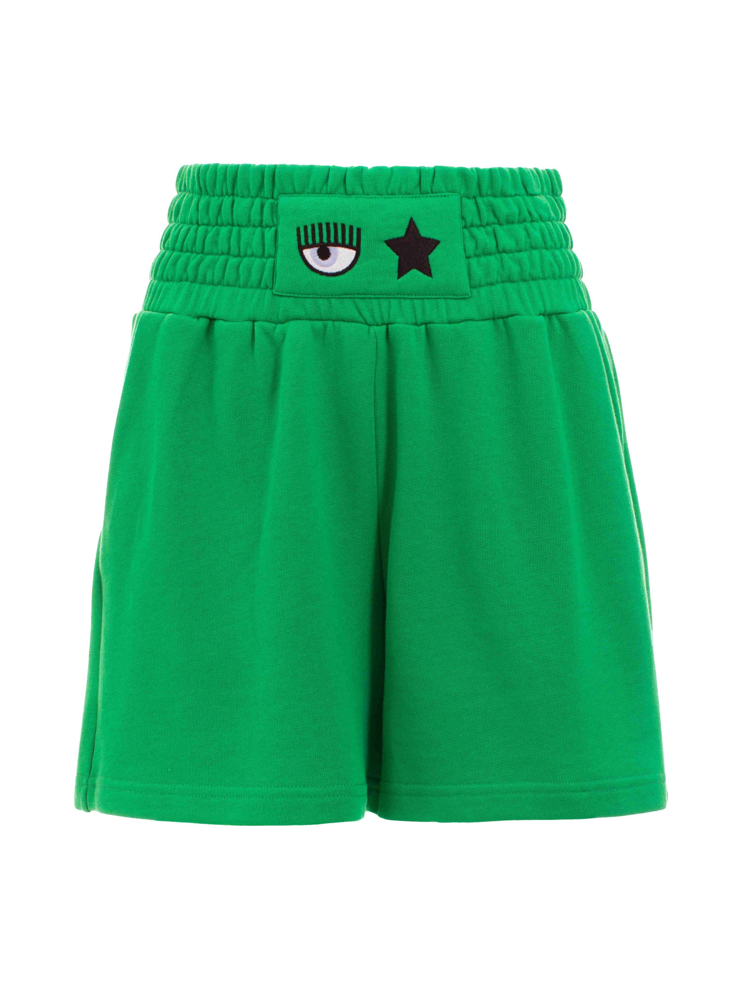 Chiara Ferragni - Shorts with elastic waistband and Eye Star embroidery, Green, large image number 0