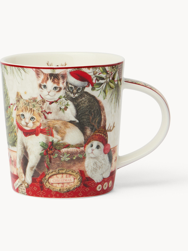 Vintage cat-shaped New Bone China mug