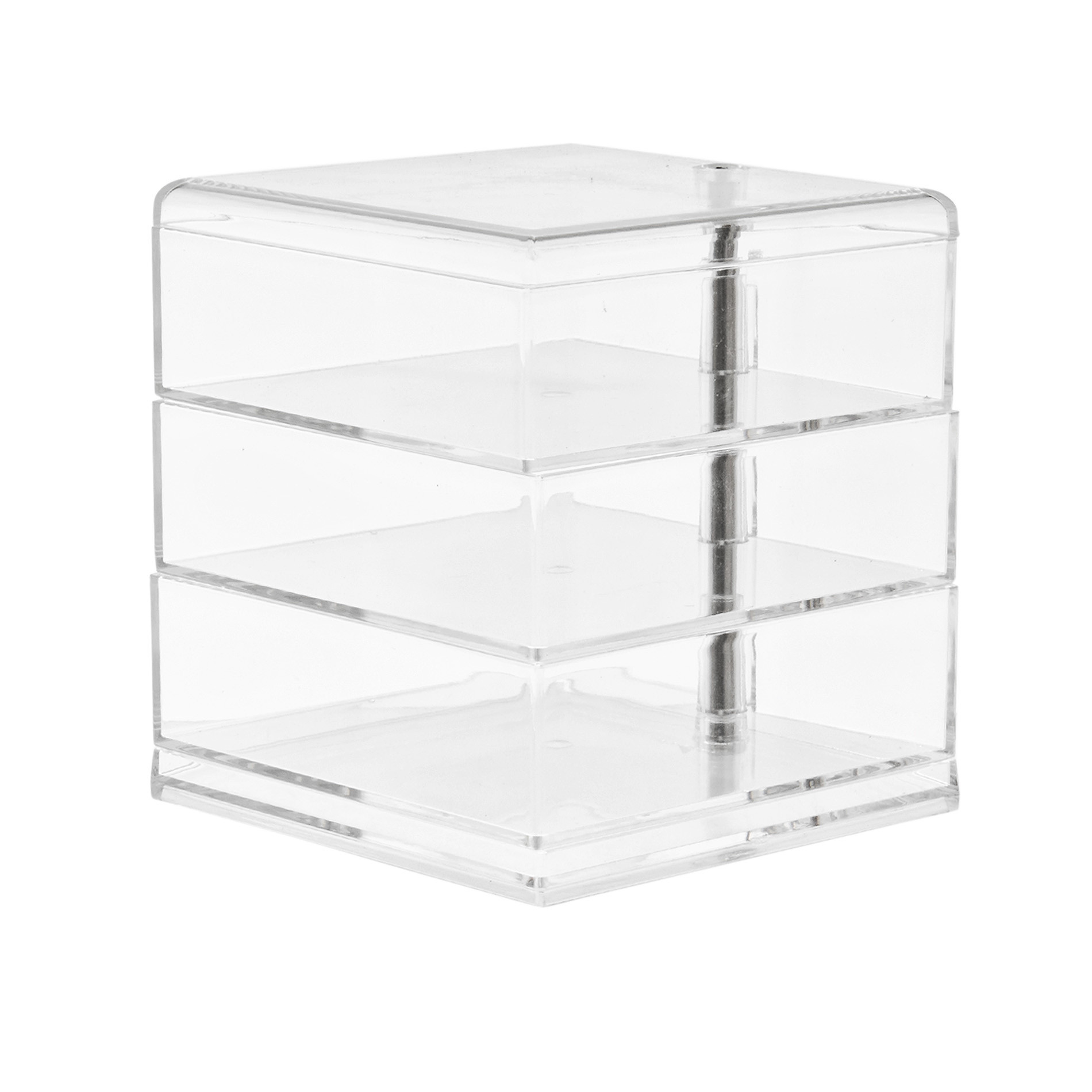 Plastic storage with 3 shelves, Transparent, large image number 0