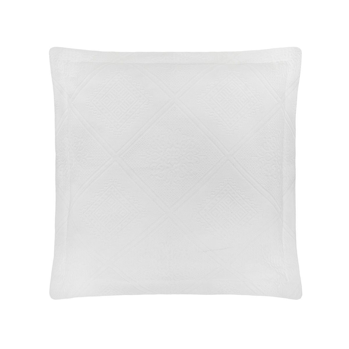 Portofino jacquard cotton cushion, White, large image number 0
