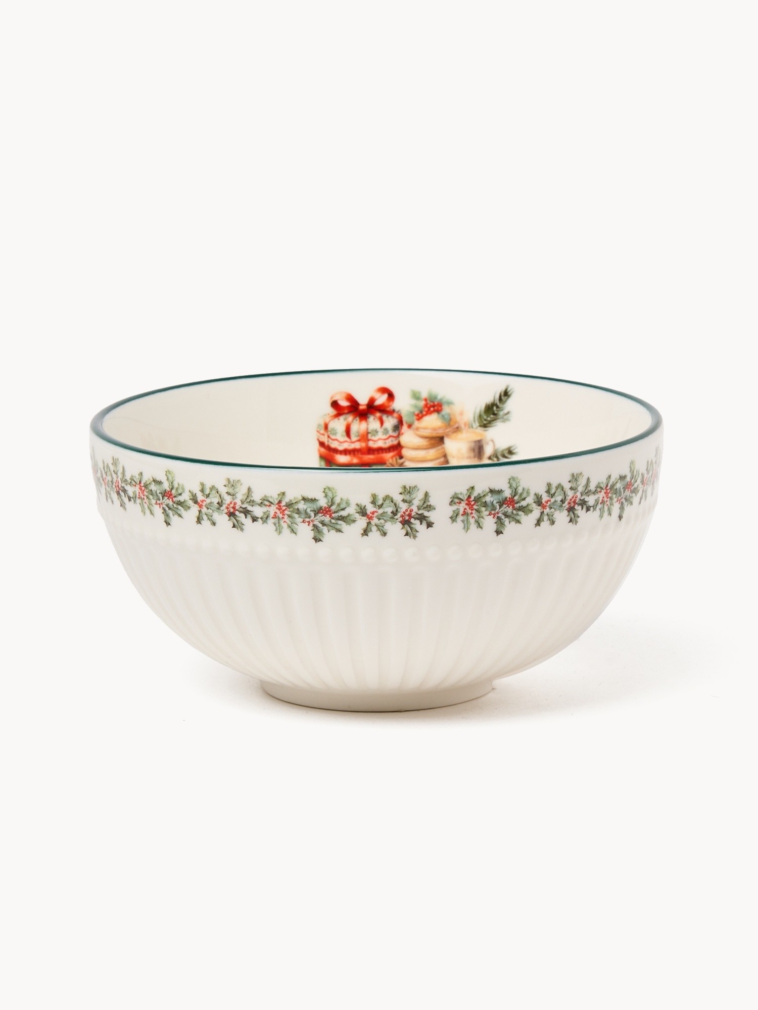 Porcelain small bowl with a Christmas motif, Multicolor, large image number 0
